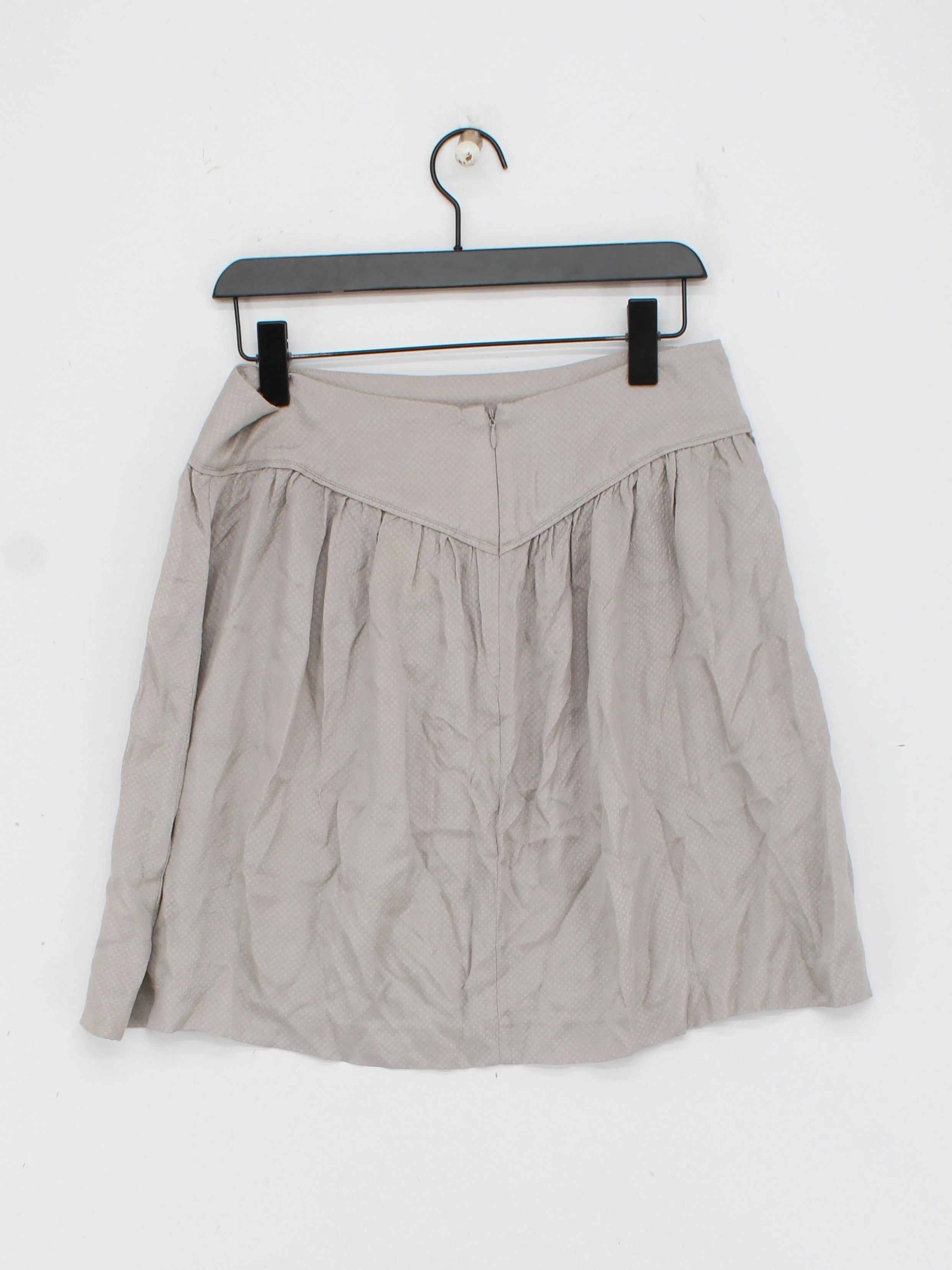 The White Company Women's Mini Skirt UK 12 Grey Geometric 100% Silk Short Mini - Image 2