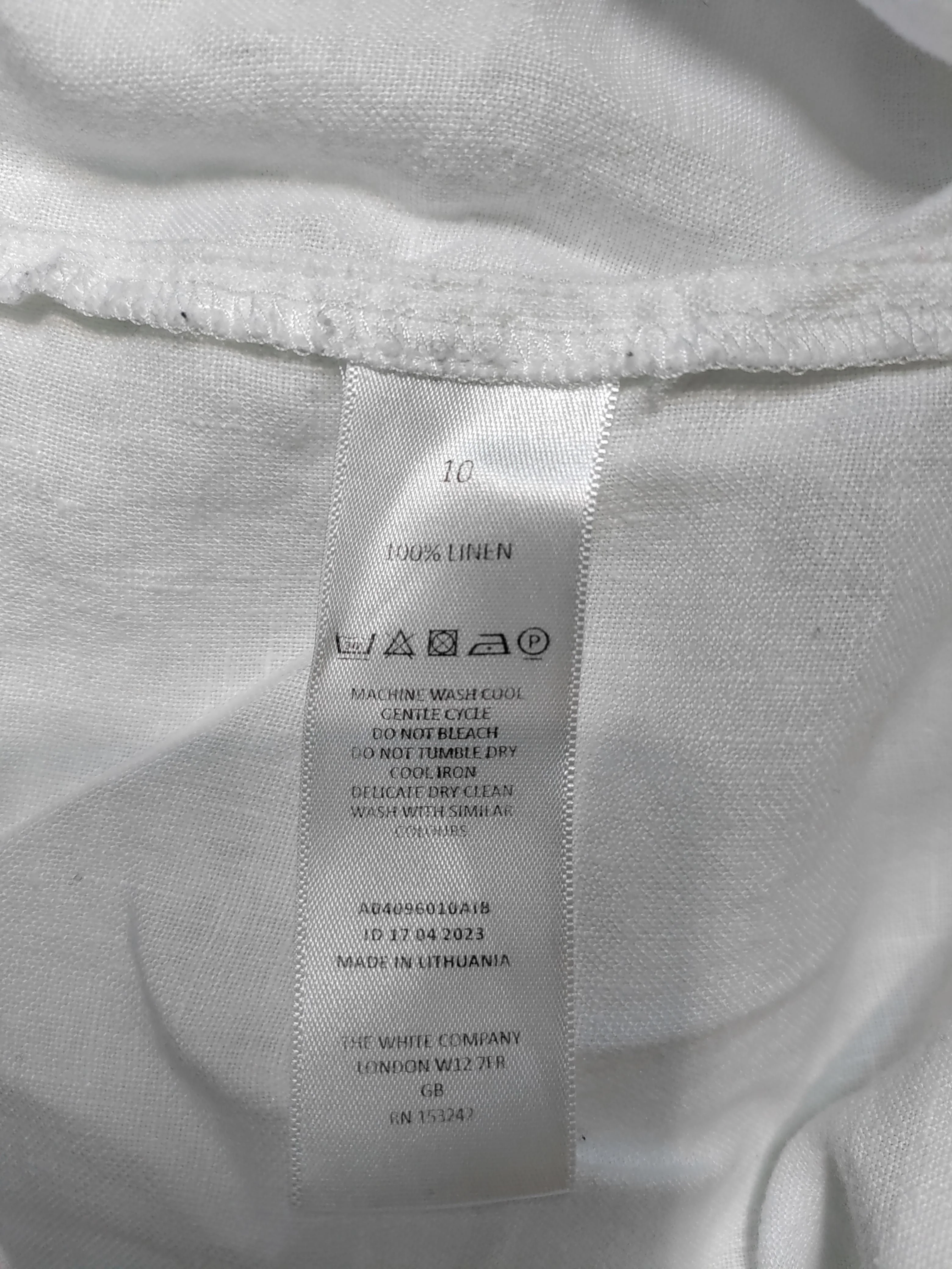 The White Company Women's Playsuit UK 10 White 100% Linen Playsuit - Image 6