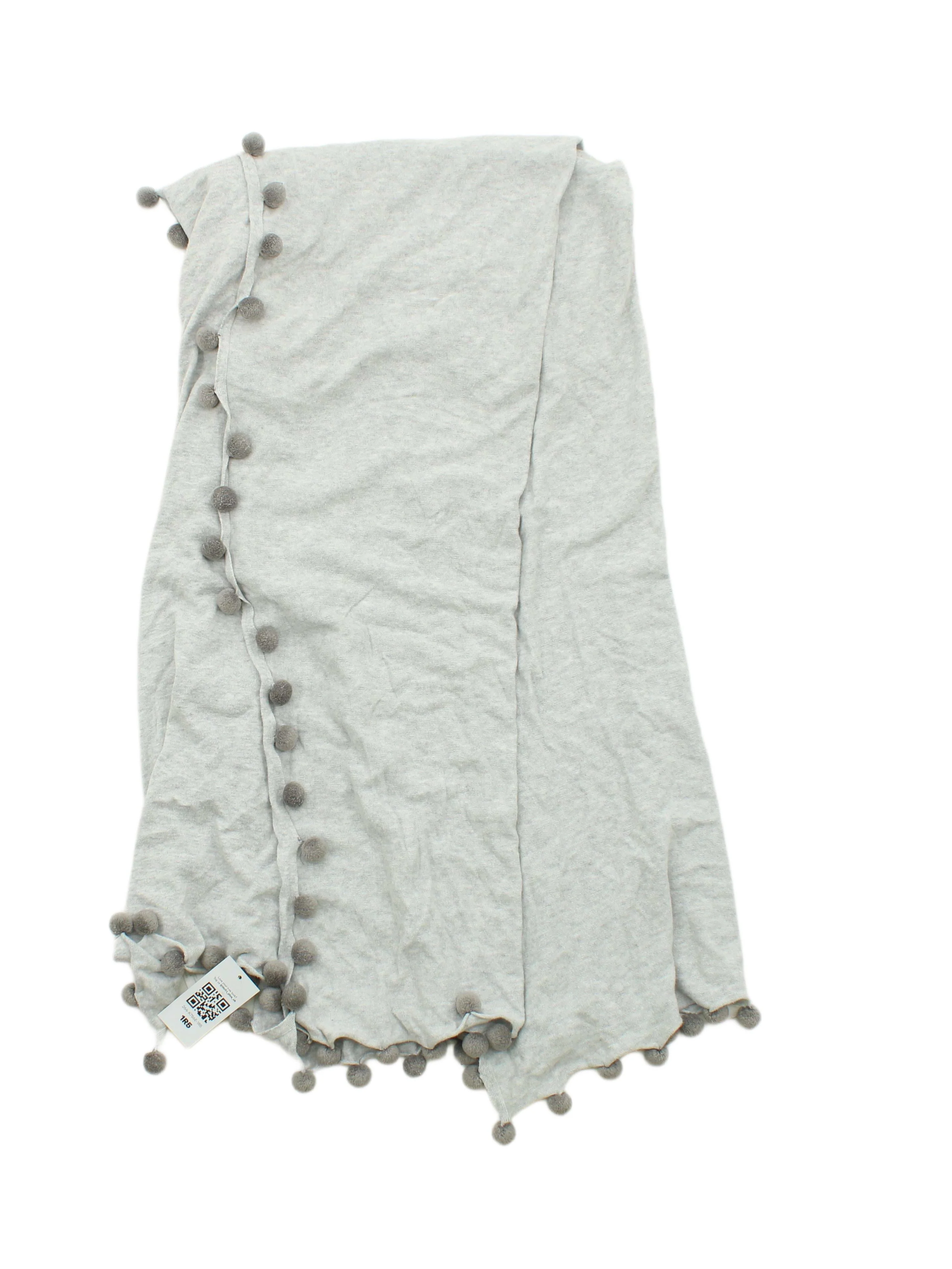 The White Company Women's Scarf Grey Cotton with Acrylic Rectangle Scarf