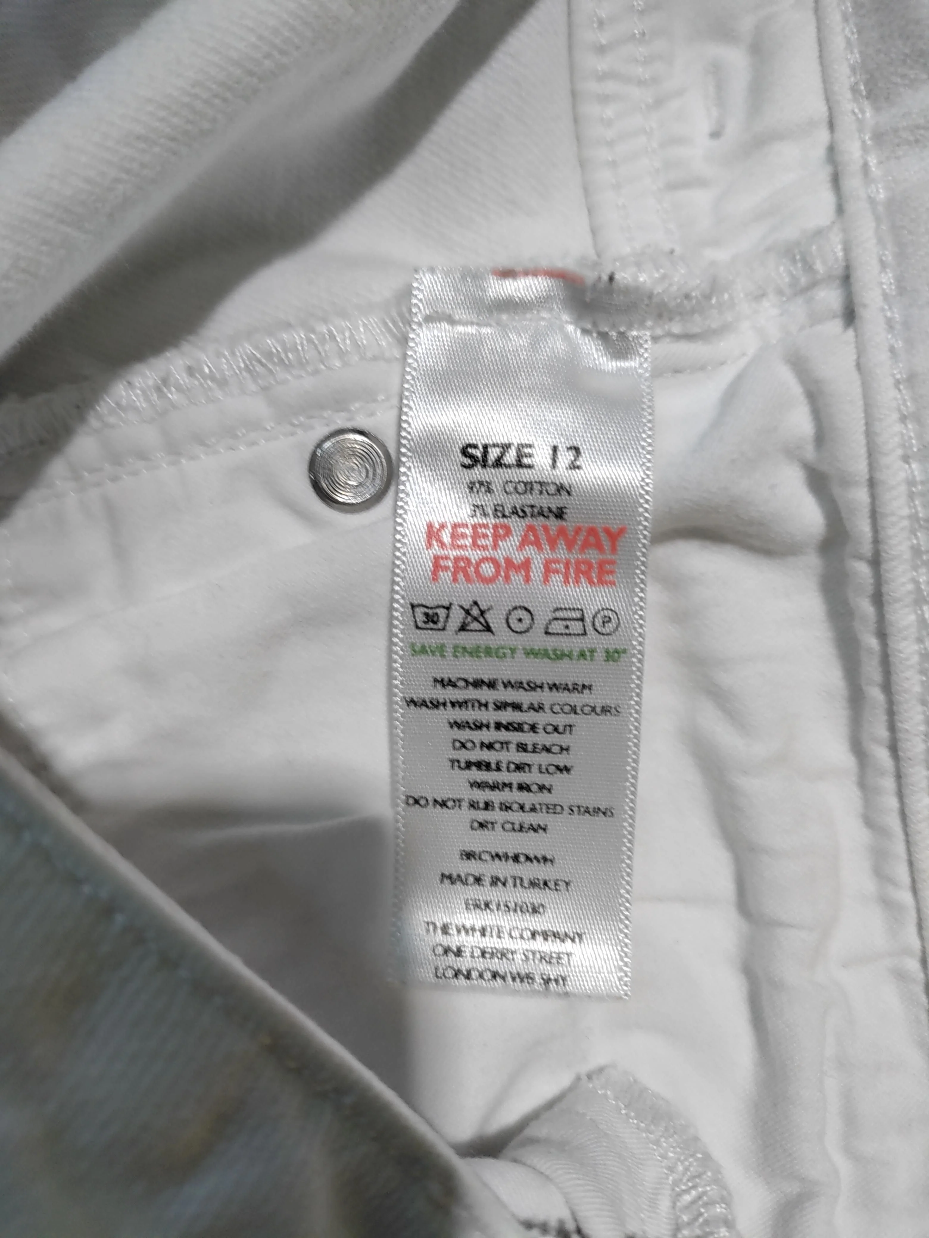 The White Label Women's Jeans W 30 in White Cotton with Elastane Boyfriend - Image 8