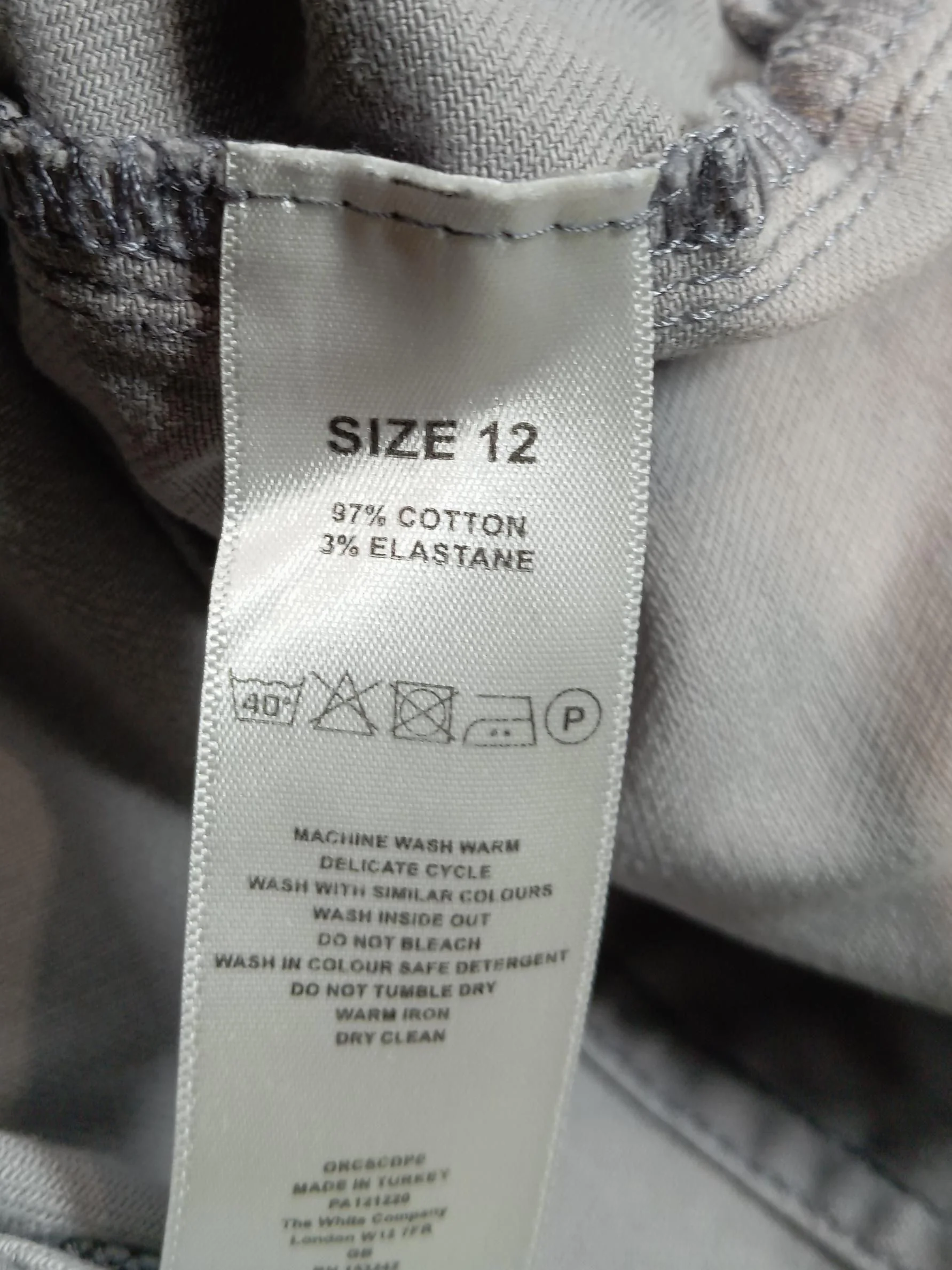 The White Label Women's Trousers W 30 in Grey Cotton with Elastane Cropped - Image 6