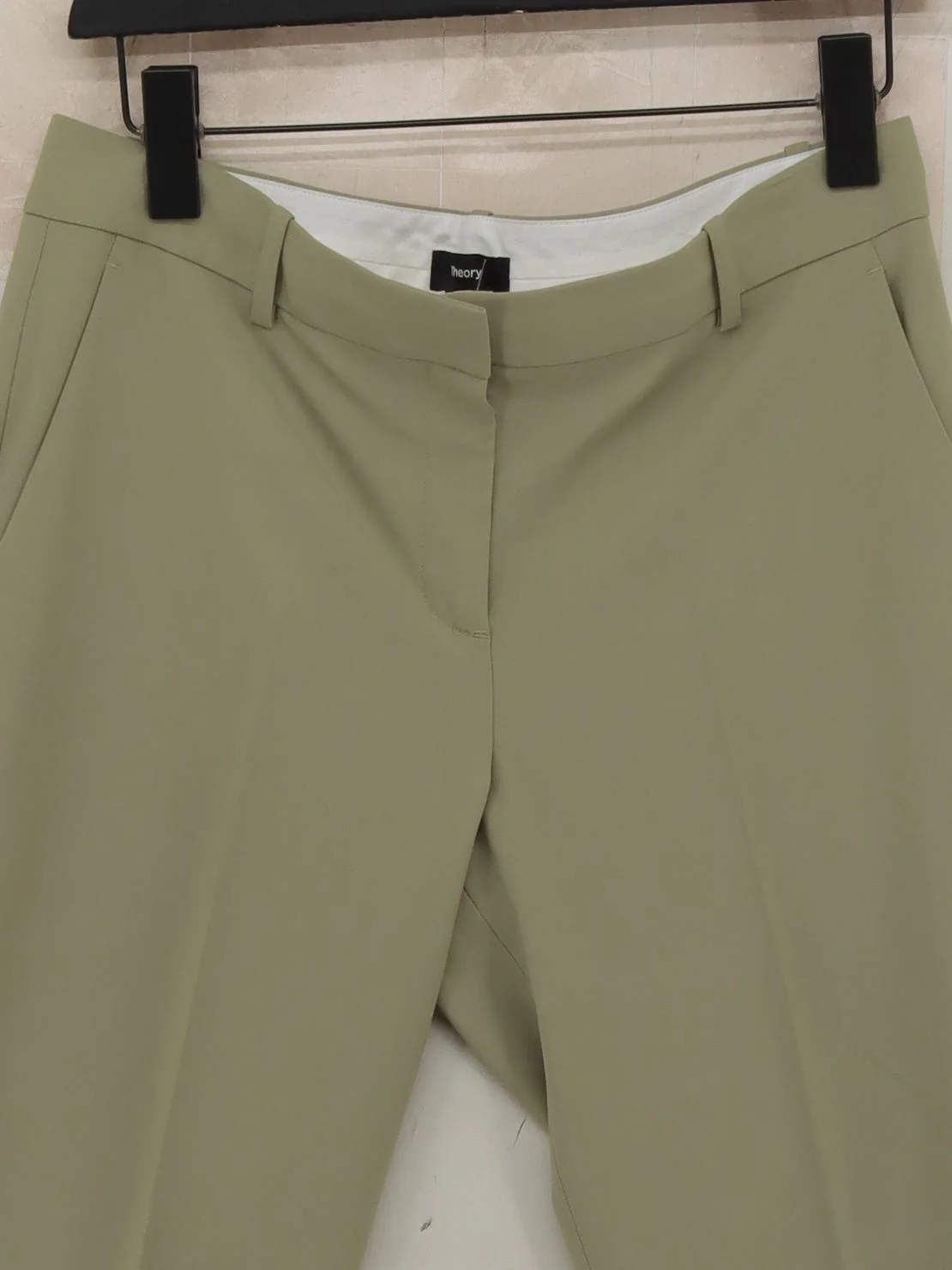 Theory Women's Suit Trousers UK 10 Tan Wool with Elastane Straight Dress Pants - Image 3