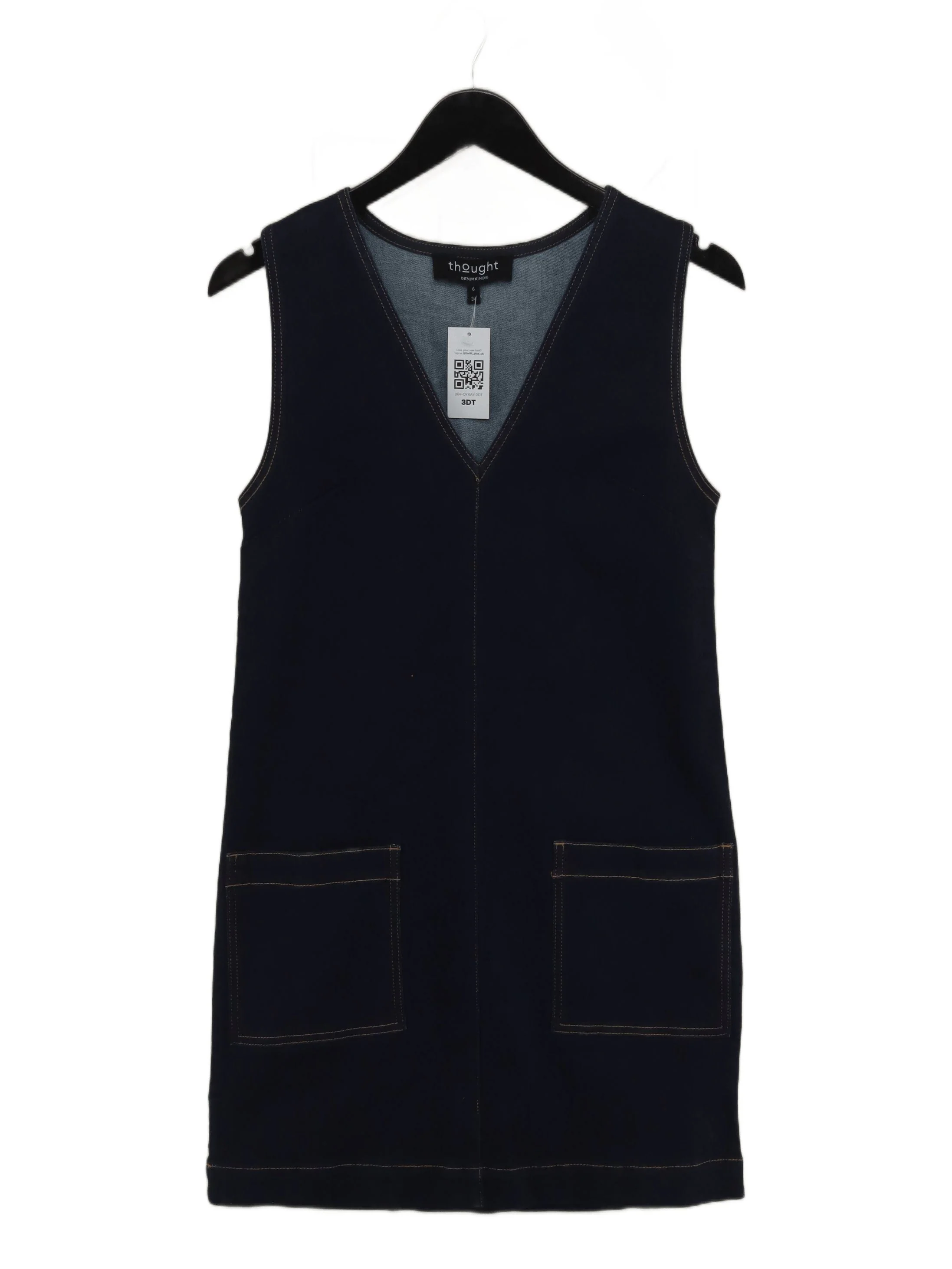 Thought Pinafore/Dungaree Mini Dress UK6 in Blue