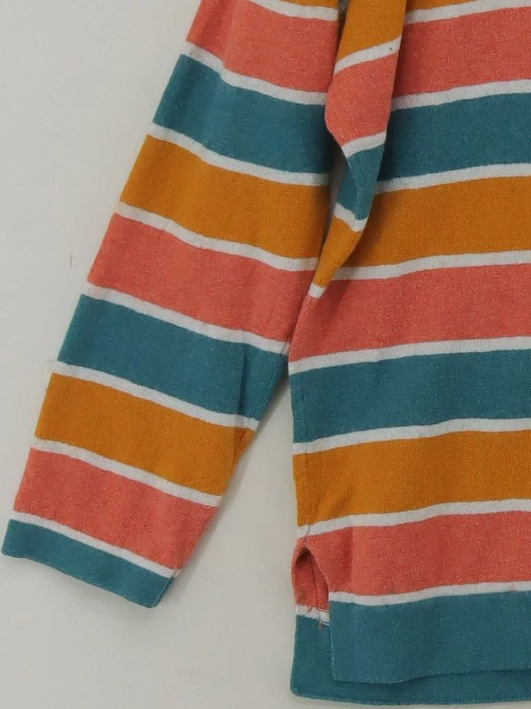 Thought Women's Jumper UK 12 Multi Striped 100% Cotton Round Neck Pullover - Image 4