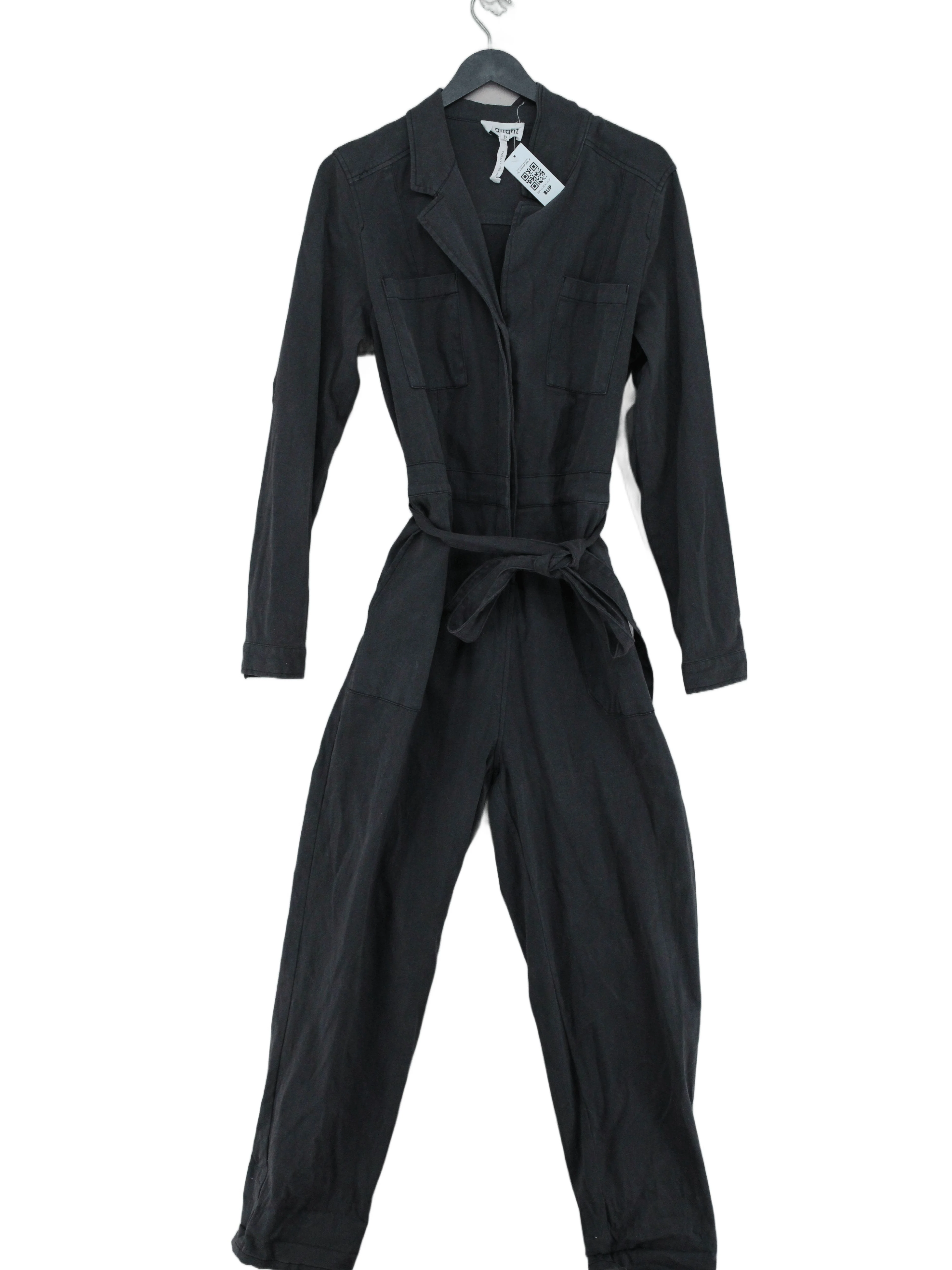 Thought Women's Jumpsuit UK 14 Grey Cotton with Elastane Wide-Leg Jumpsuit