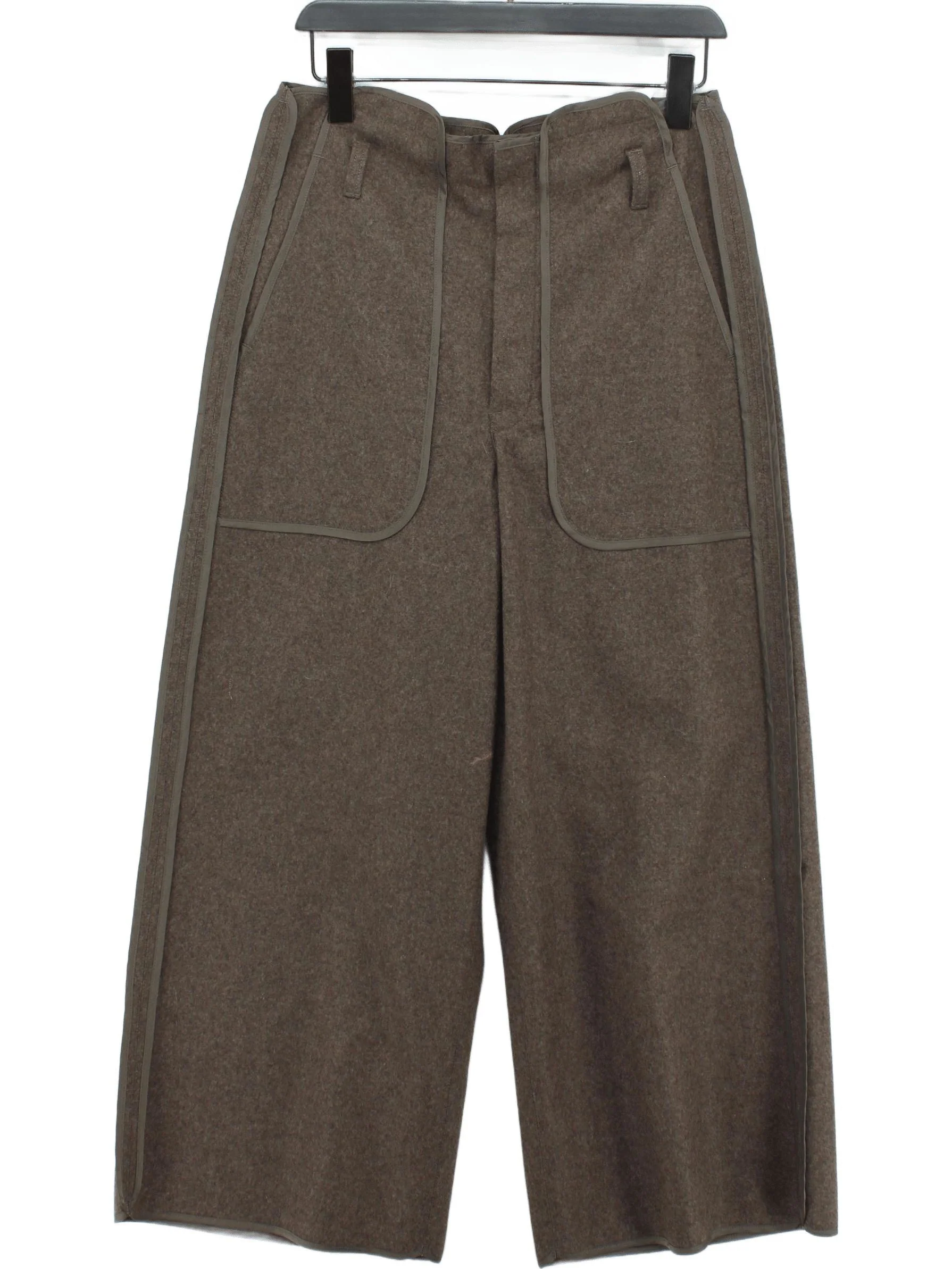 Tic:Toc Women's Trousers M Brown 100% Wool Wide-Leg Cropped