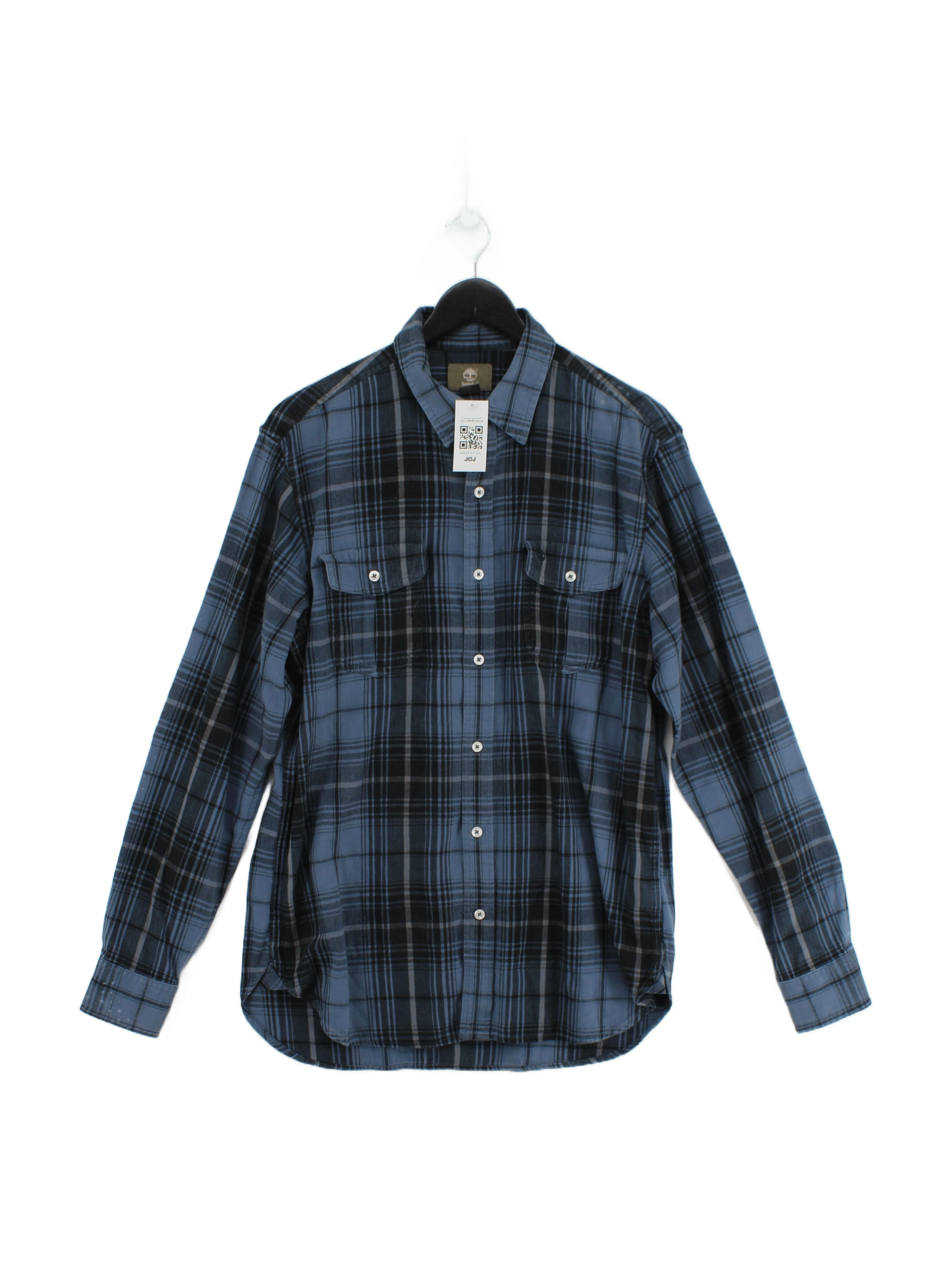 Timberland Men's Shirt M Blue Checkered 100% Cotton Basic