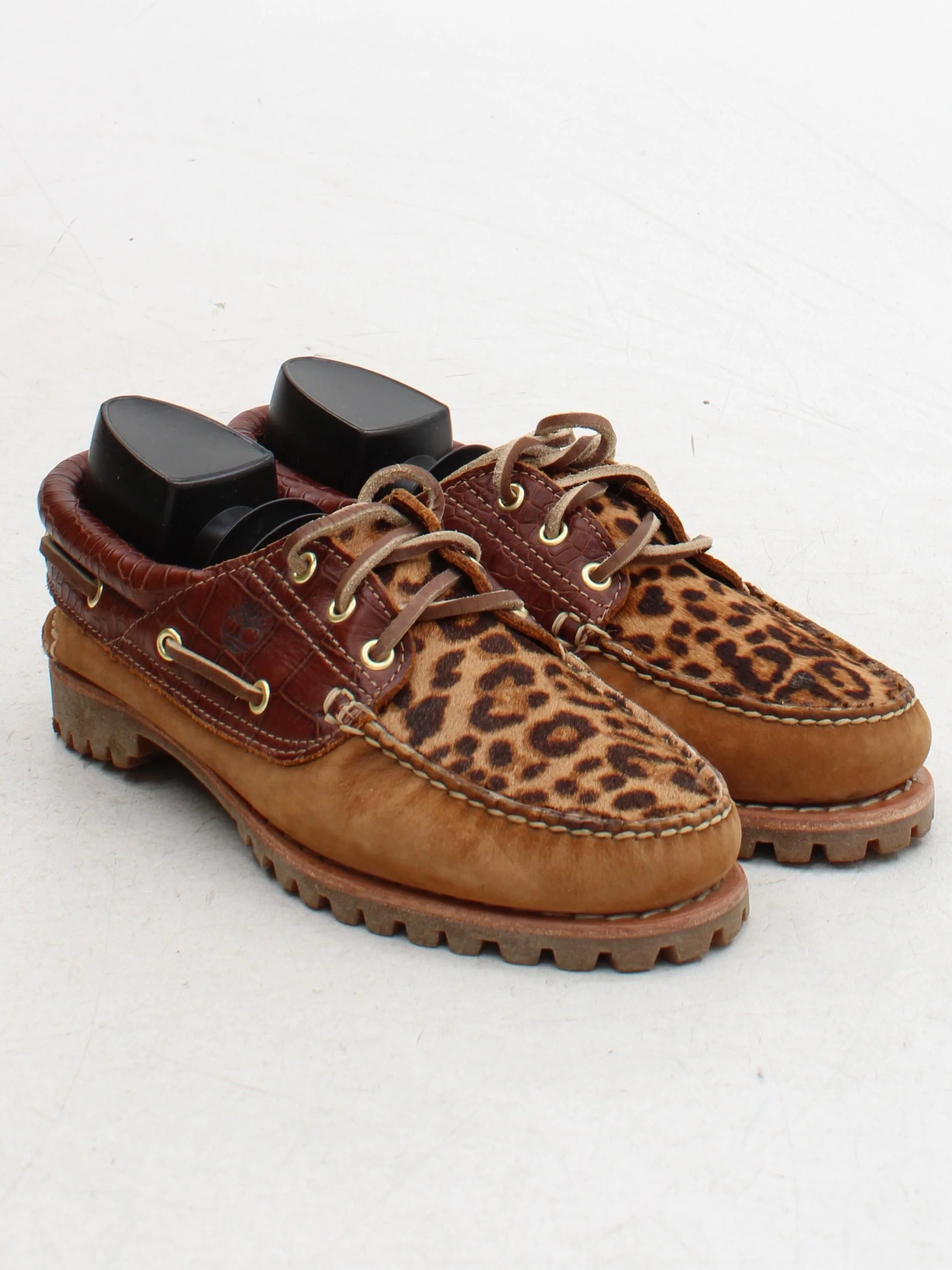 Timberland Men's Shoes UK 6 Brown Animal Print Suede with Leather Boat Shoe - Image 4