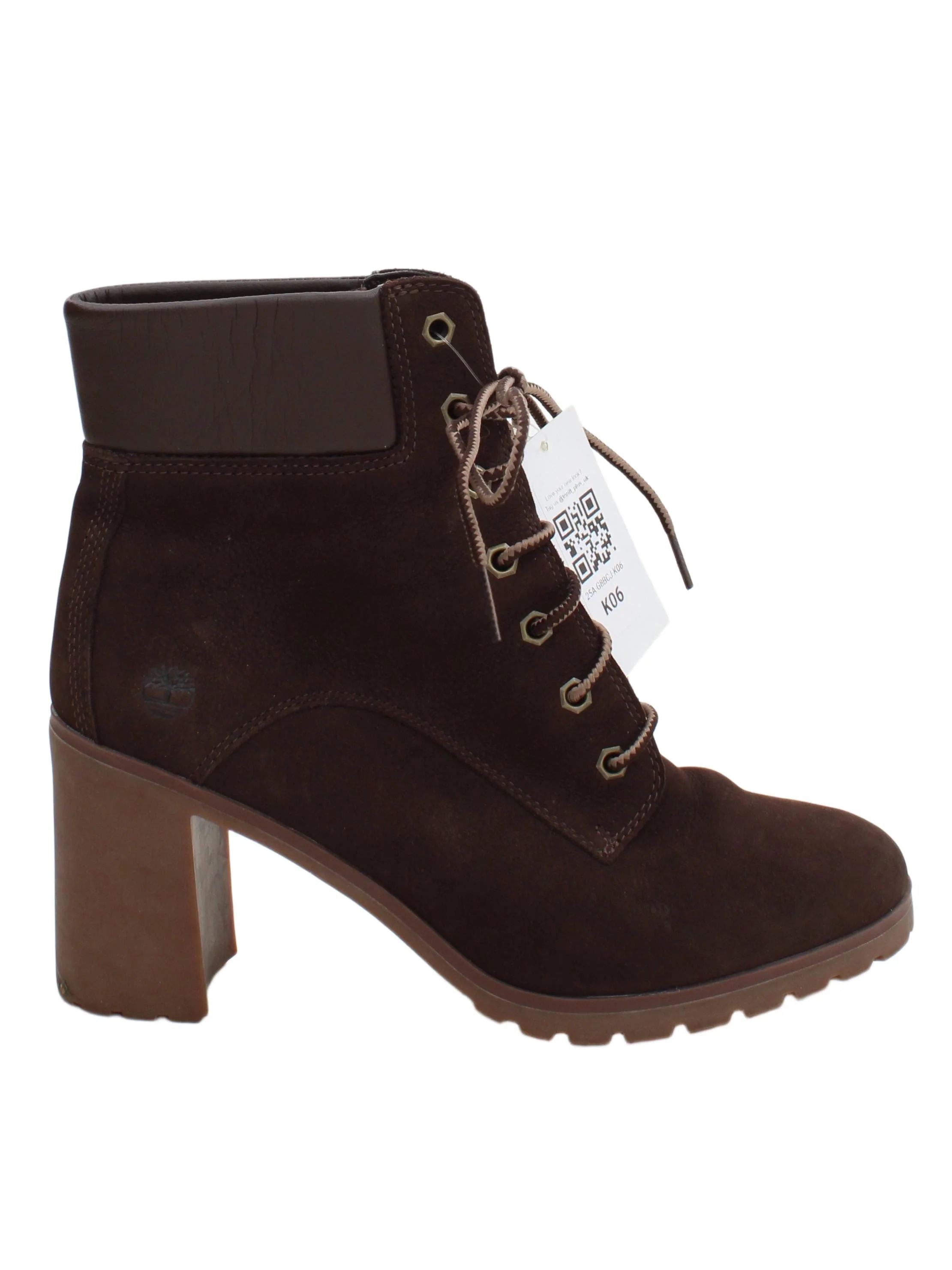 Timberland Women's Boots UK 7 Brown Suede with Leather Combat