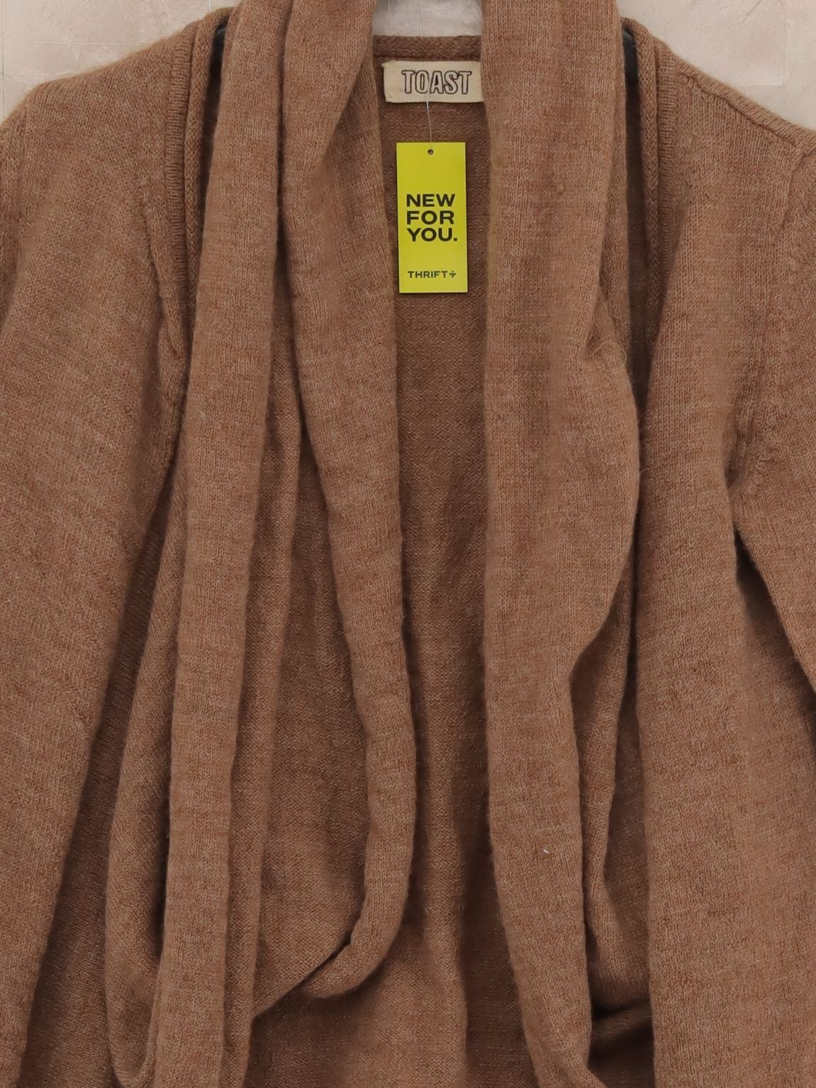 Toast Women's Cardigan UK 10 Tan Wool with Other V-Neck Cardigan - Image 3
