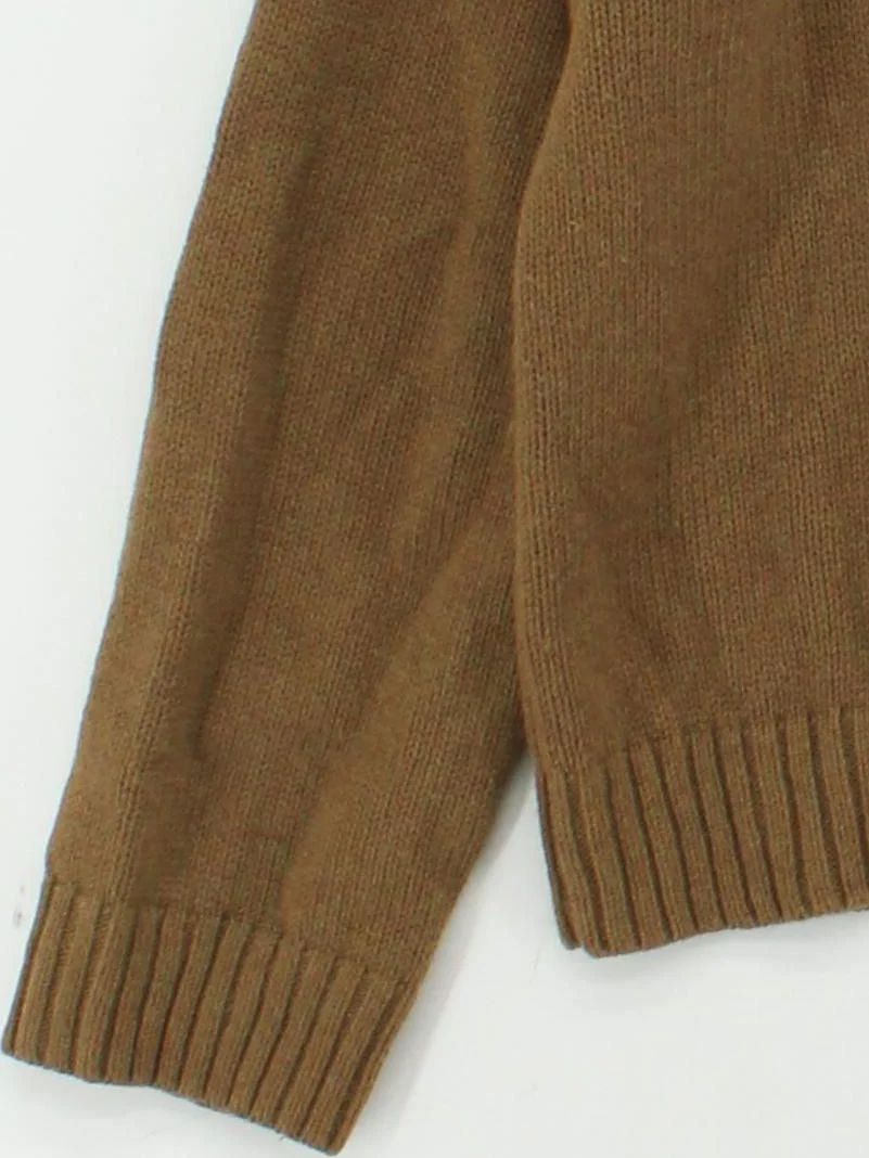 Toast Women's Jumper M Brown Wool with Cotton Mock Neck Pullover - Image 4