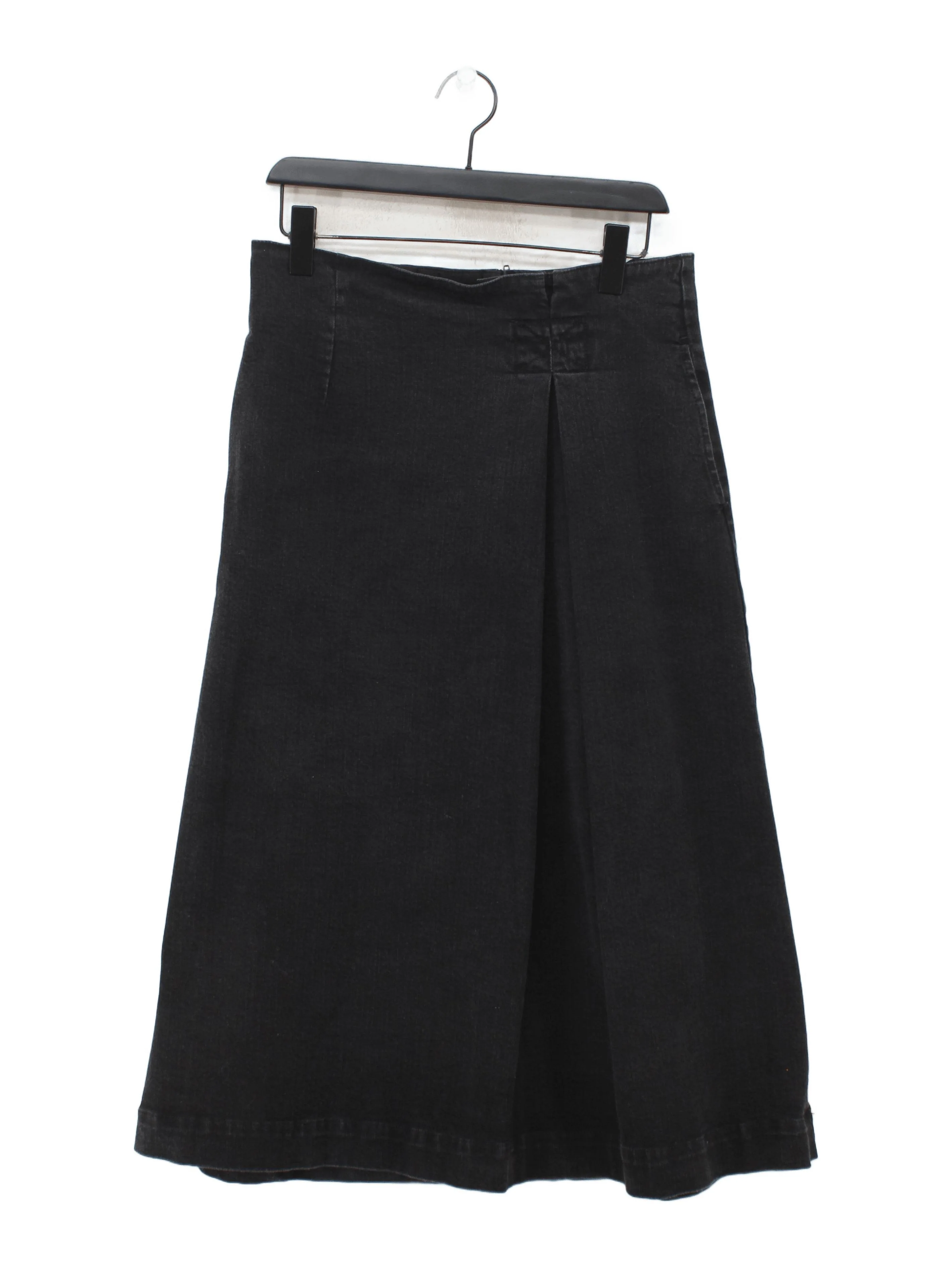 Toast Women's Midi Skirt UK 12 Black Cotton with Elastane Midi A-Line