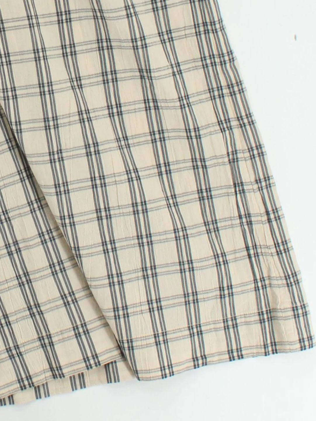 Toast Women's Trousers L Cream Checkered 100% Cotton Wide-Leg Sweatpants - Image 4