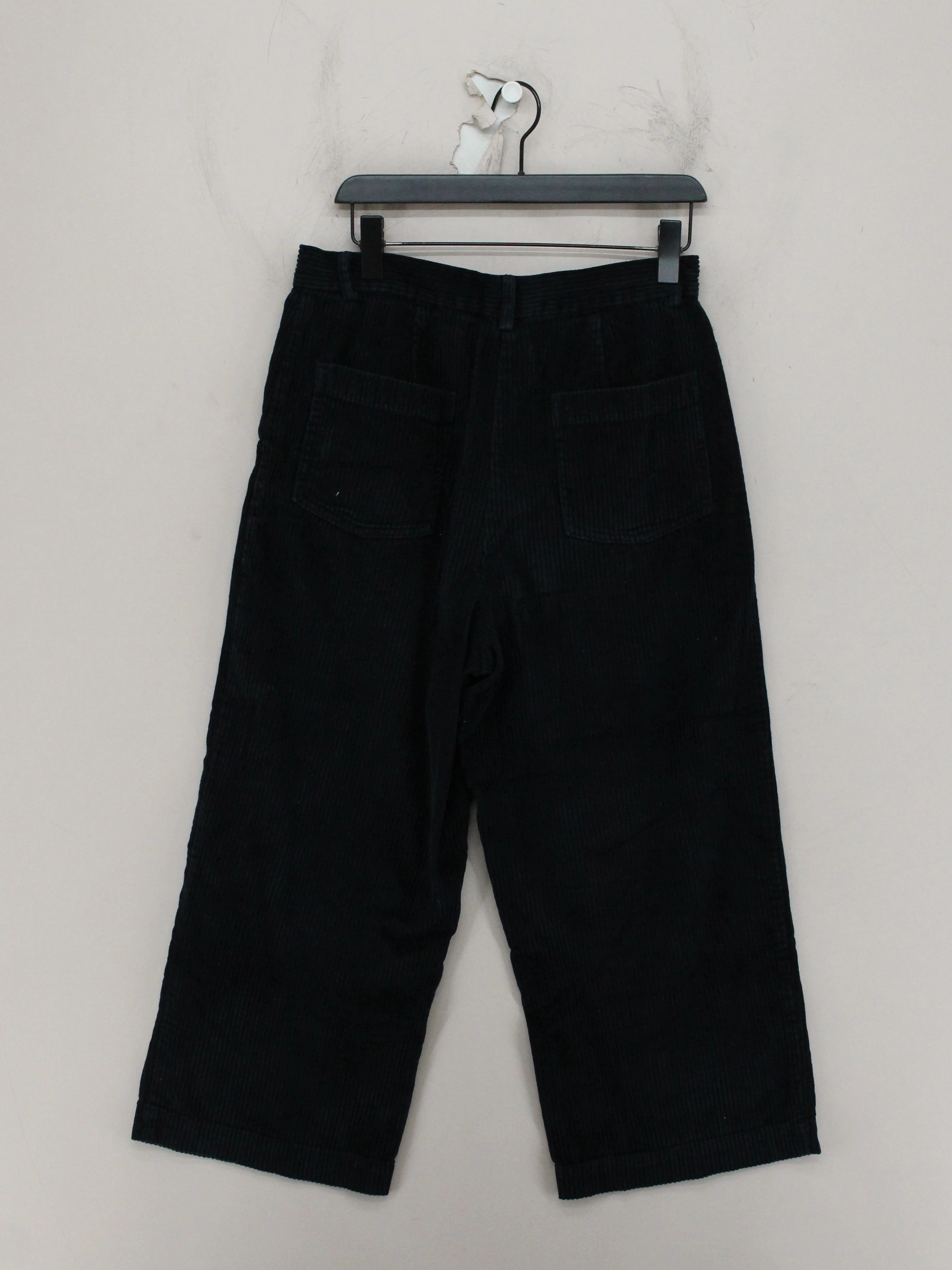 Toast Women's Trousers UK 12 Black 100% Cotton Wide-Leg Cropped - Image 2