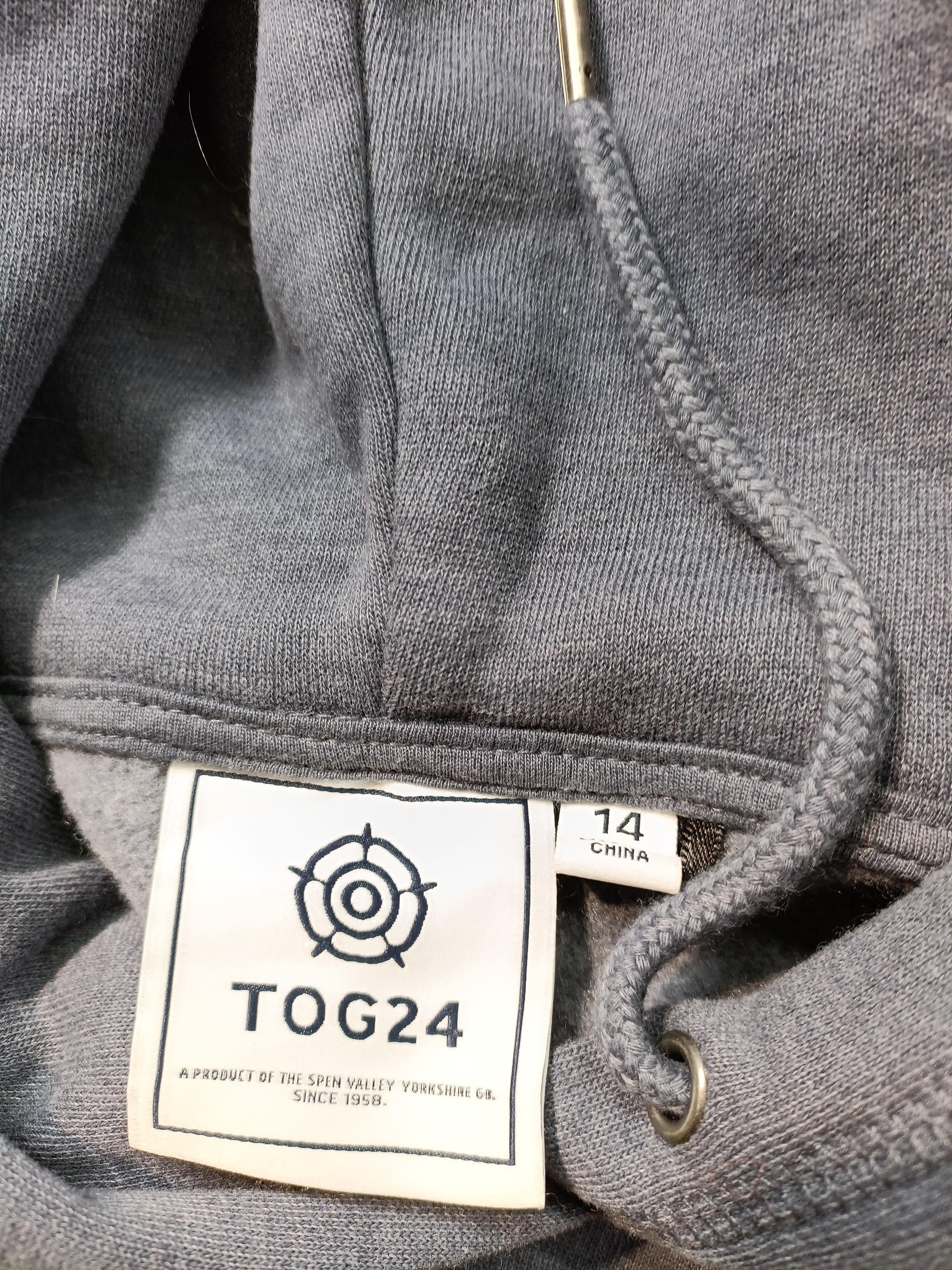 Tog24 Women's Hoodie UK 14 Grey Graphic Cotton with Polyester Pullover - Image 5