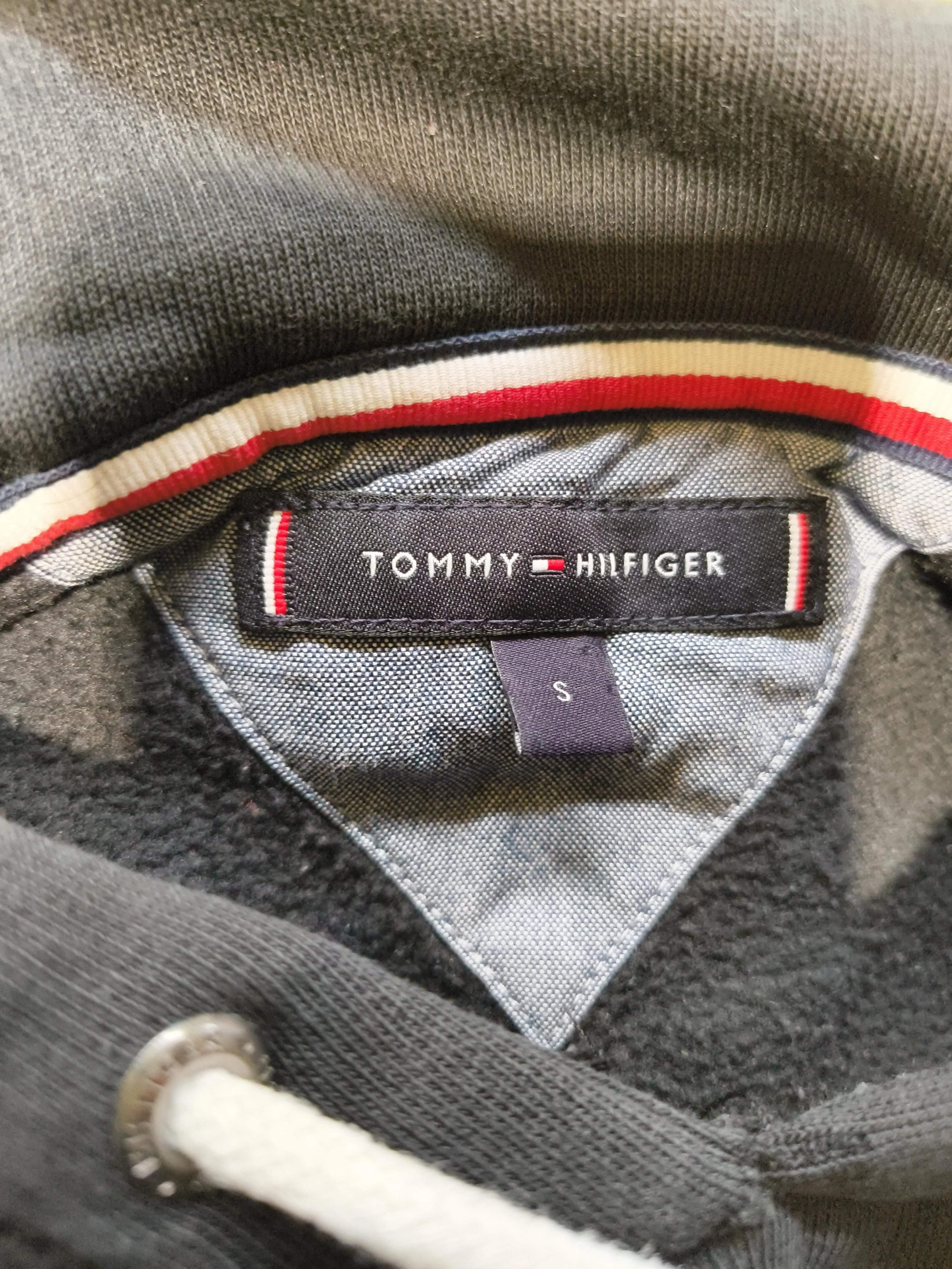 Tommy Hilfiger Men's Hoodie S Black Cotton with Polyester Pullover - Image 6