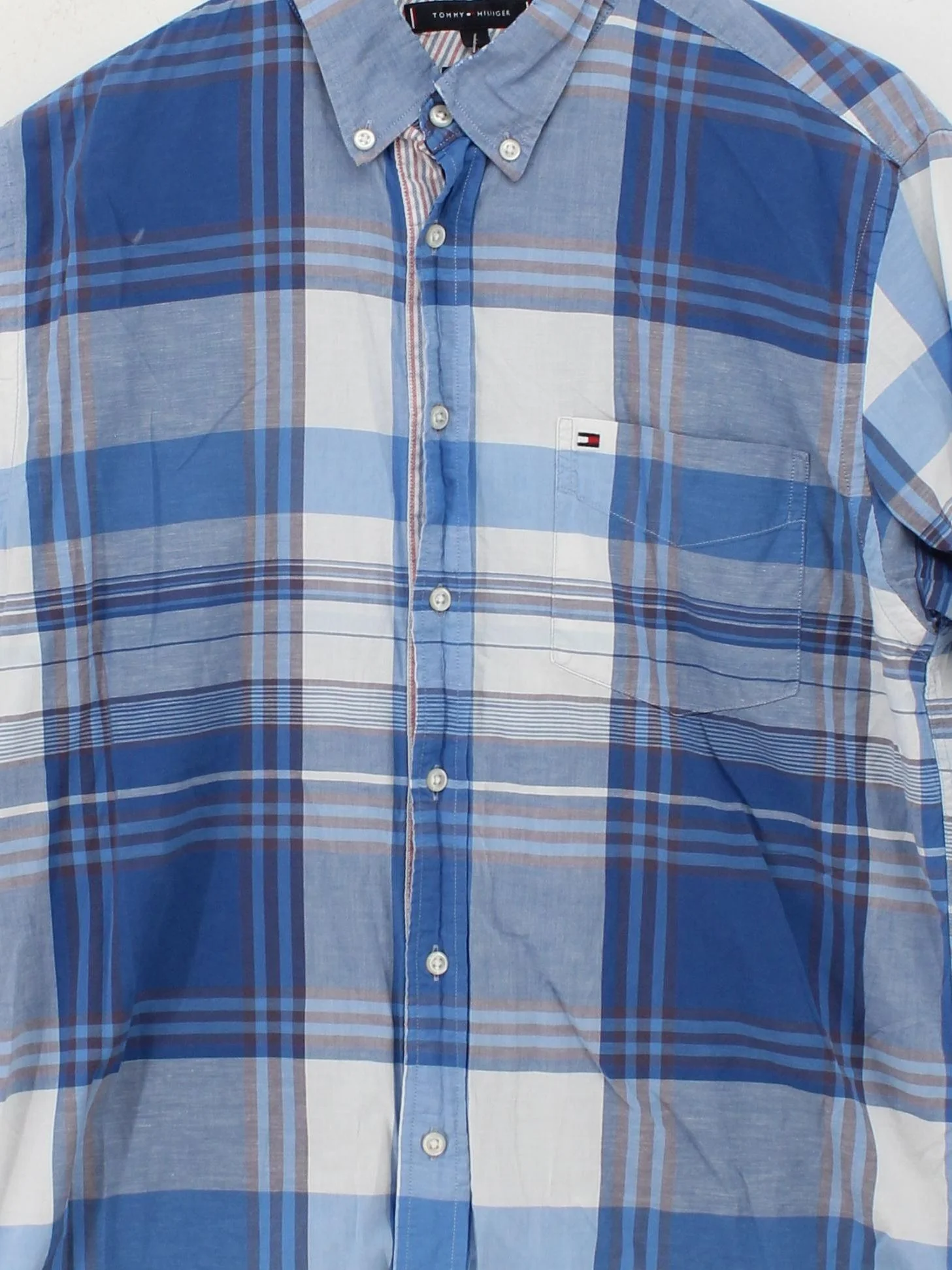 Tommy Hilfiger Men's Shirt L Blue Checkered 100% Cotton Basic - Image 3