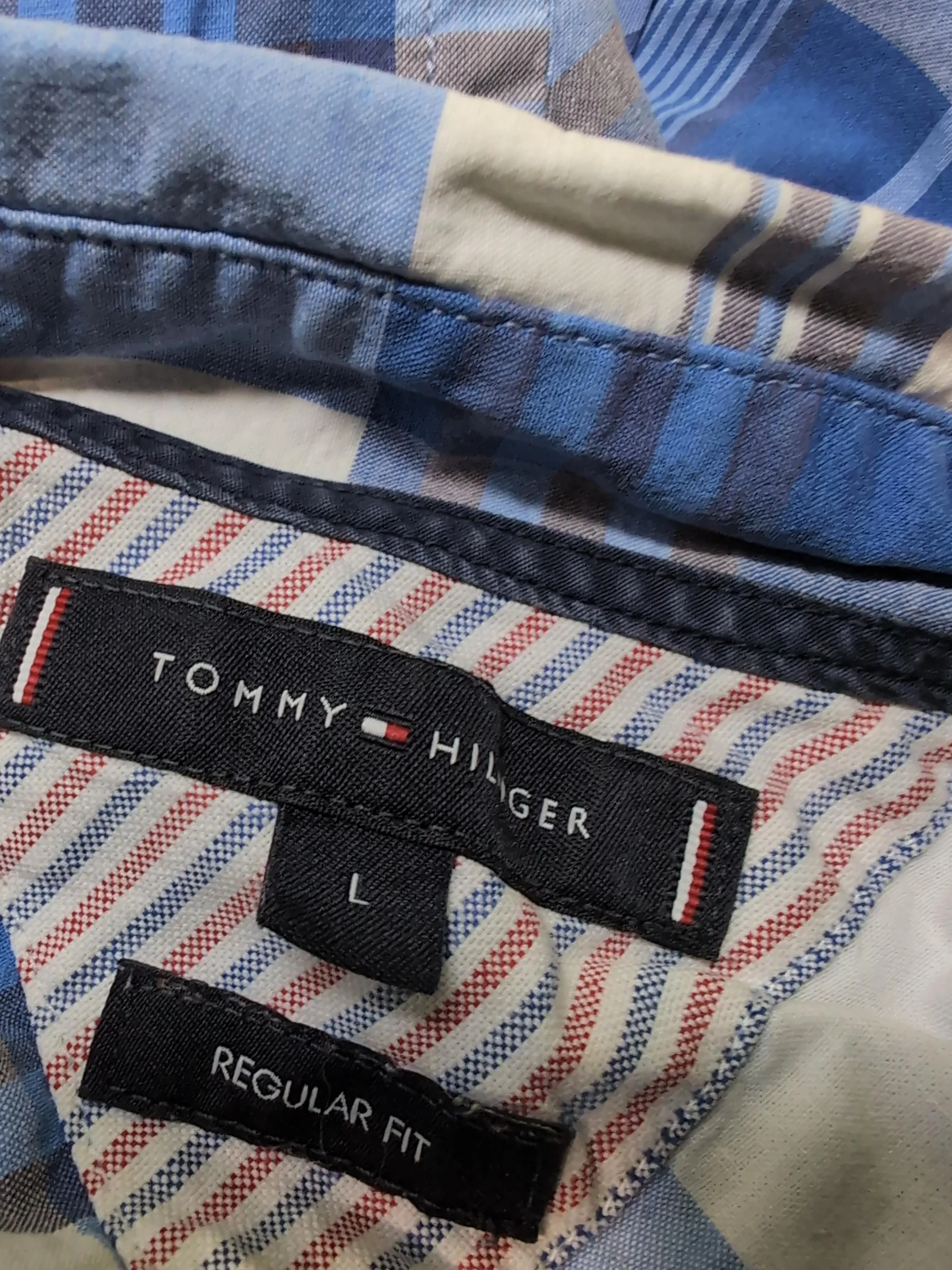 Tommy Hilfiger Men's Shirt L Blue Checkered 100% Cotton Basic - Image 5
