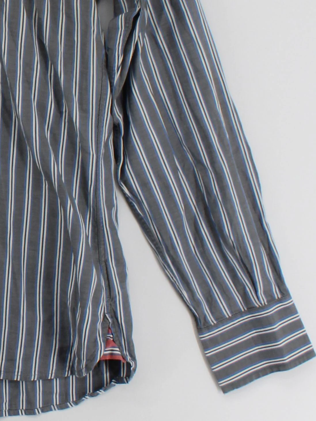 Tommy Hilfiger Men's Shirt L Grey Striped 100% Cotton Basic - Image 4