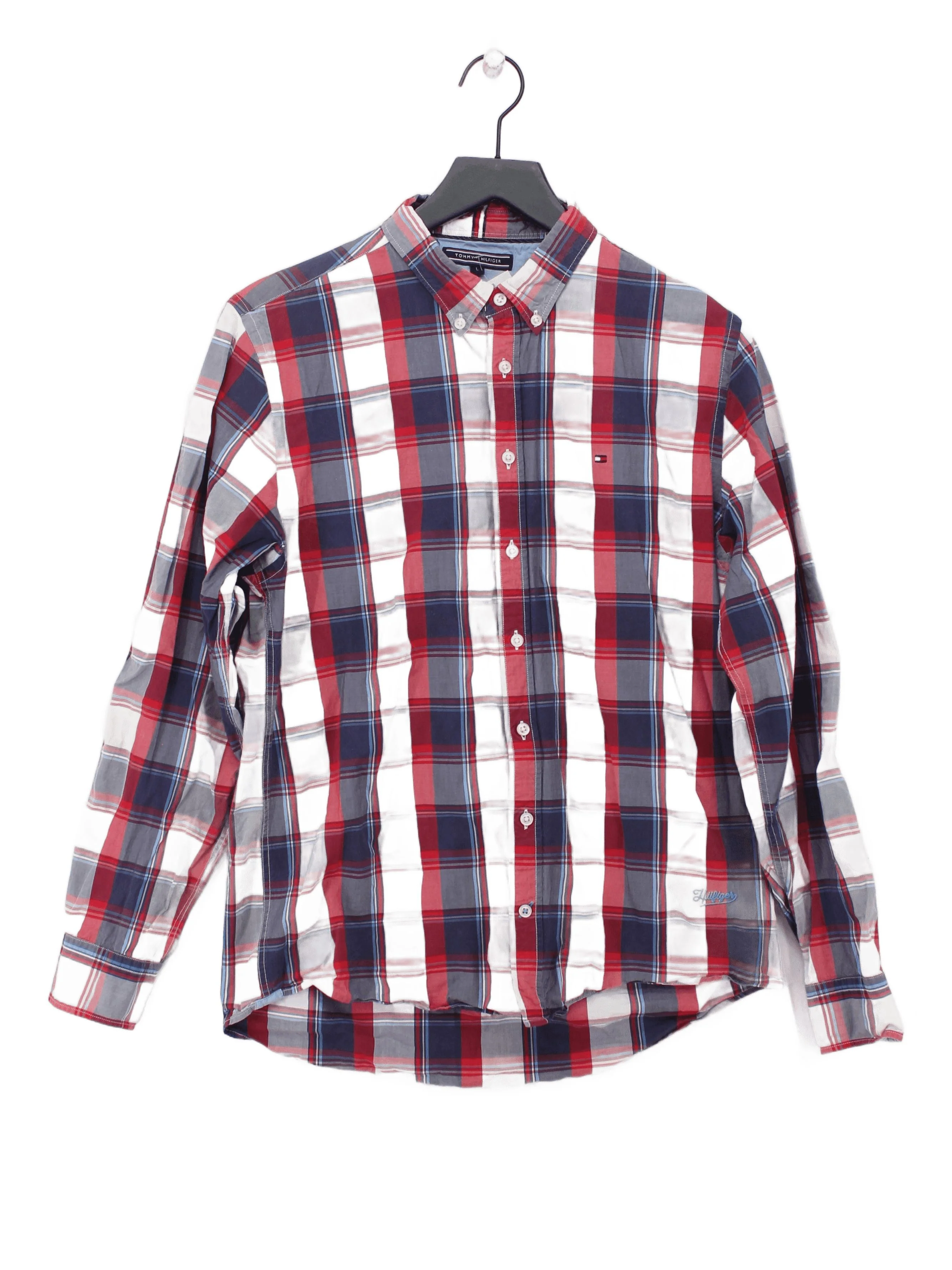 Tommy Hilfiger Men's Shirt L Multi Checkered 100% Other Basic