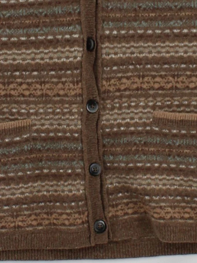 Tommy Hilfiger Women's Cardigan S Brown Wool with Nylon, Mohair V-Neck Cardigan - Image 4