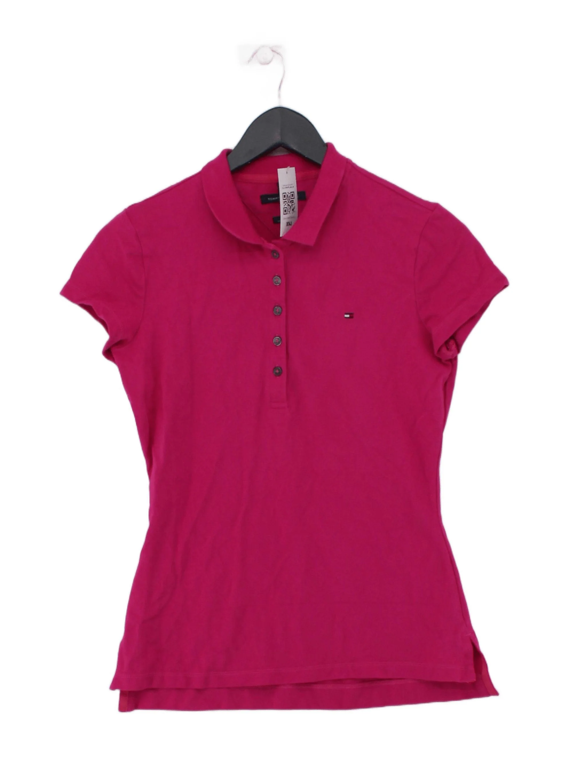 Tommy Hilfiger Women's Polo S Pink Cotton with Elastane Basic