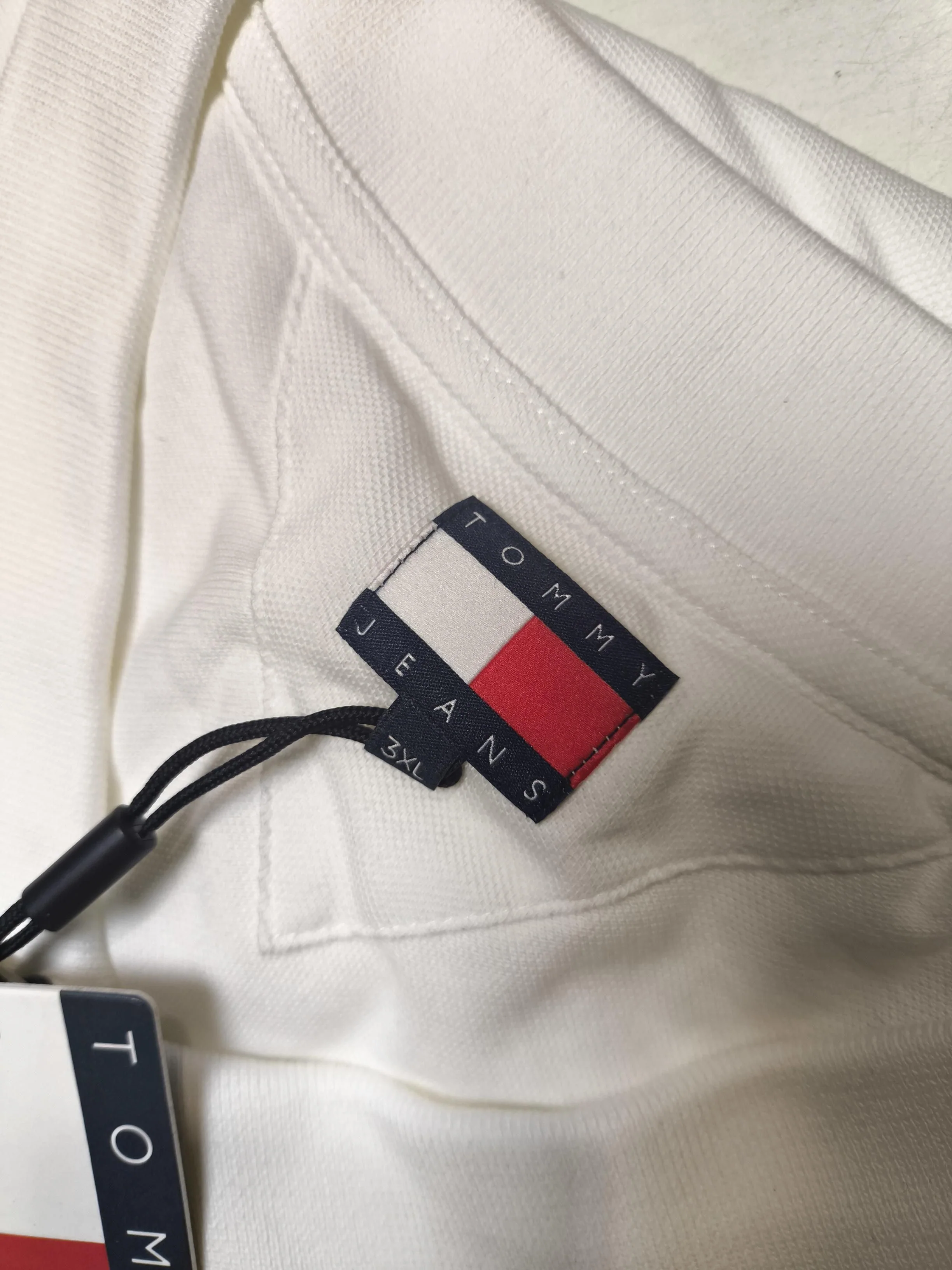 Tommy Jeans Men's Polo XXXL White 100% Cotton Basic - Image 5