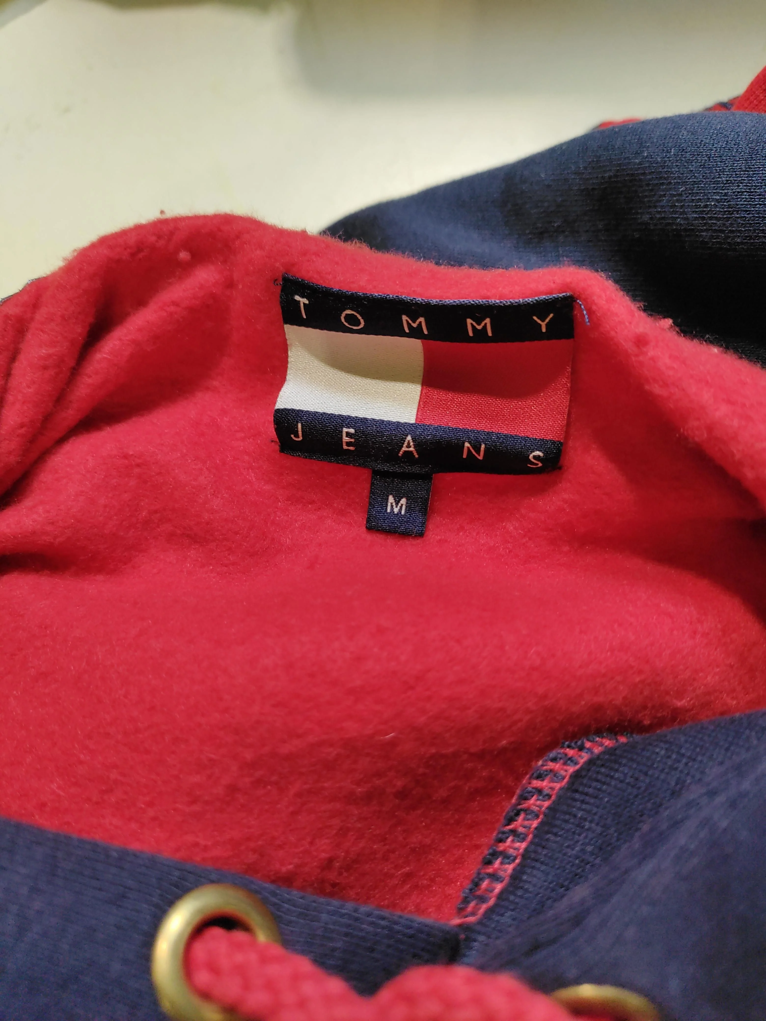 Tommy Jeans Women's Hoodie M Red Graphic Cotton with Polyester Pullover - Image 5