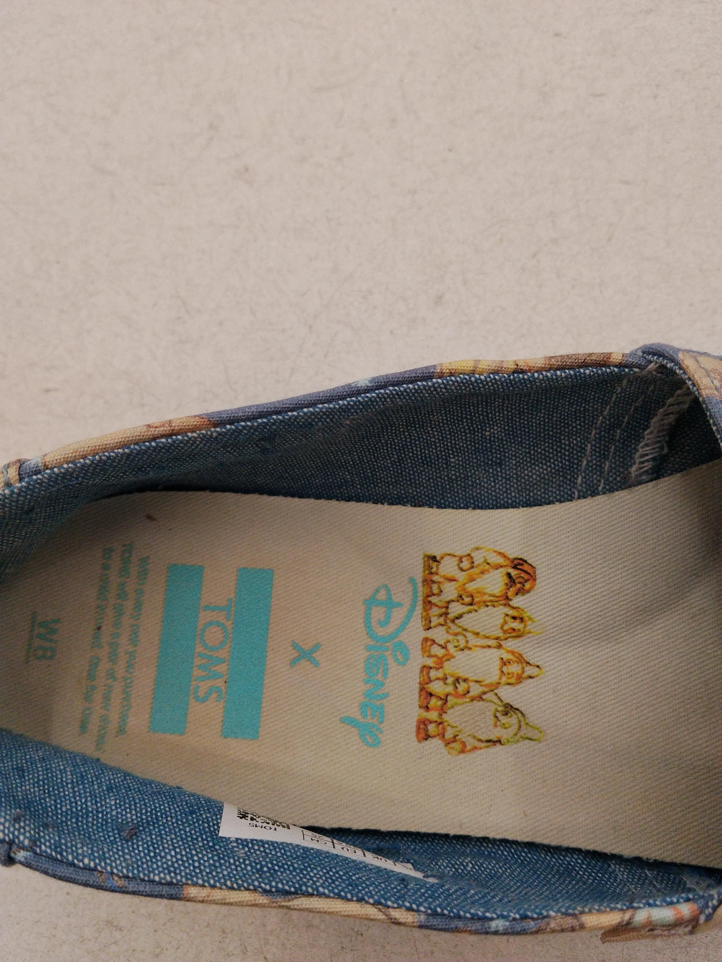 Toms Women's Flat Shoes UK 5.5 Blue Graphic 100% Cotton Loafer - Image 6
