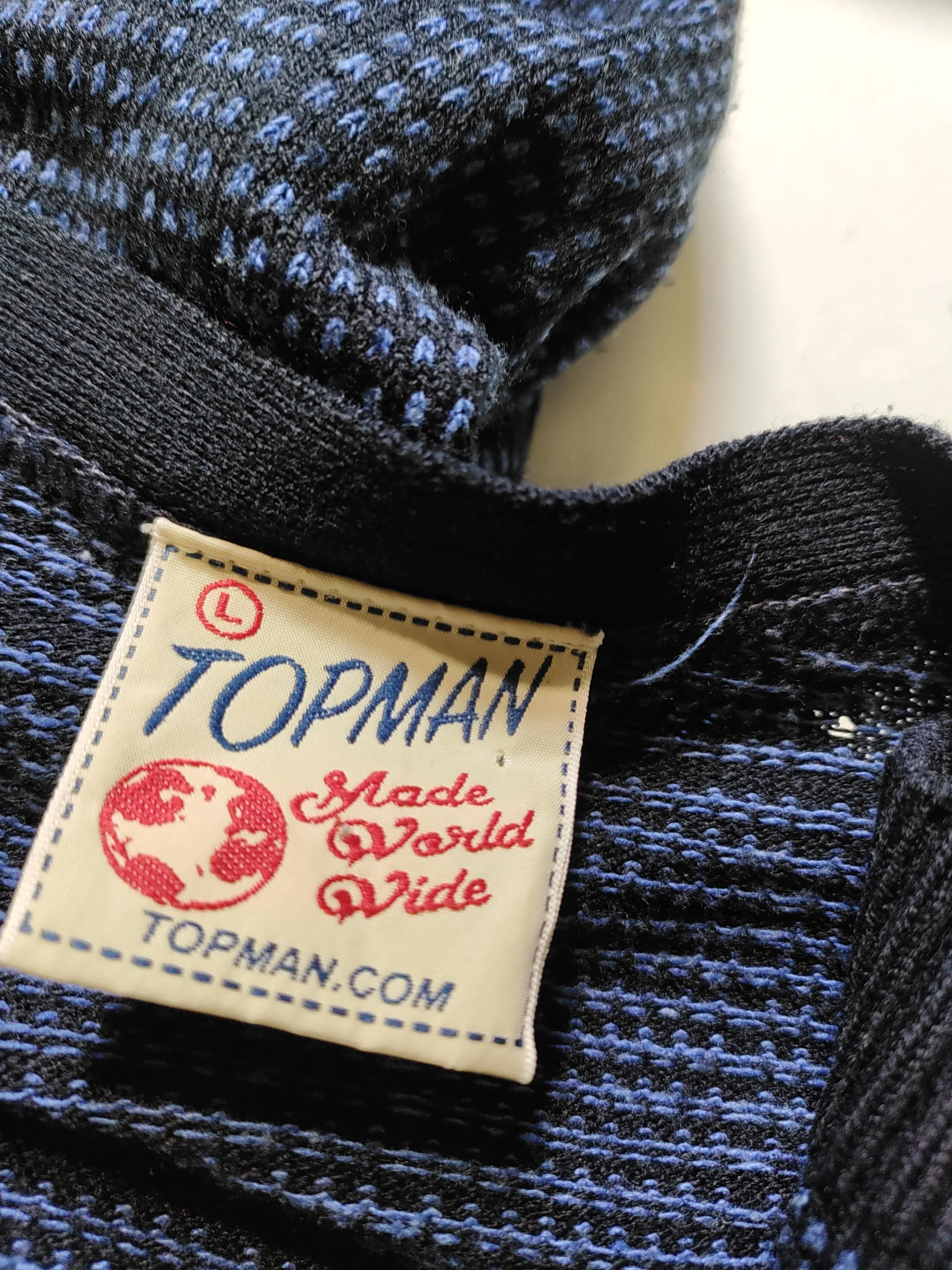 Topman Men's Cardigan L Blue Acrylic with Cotton V-Neck Cardigan - Image 6