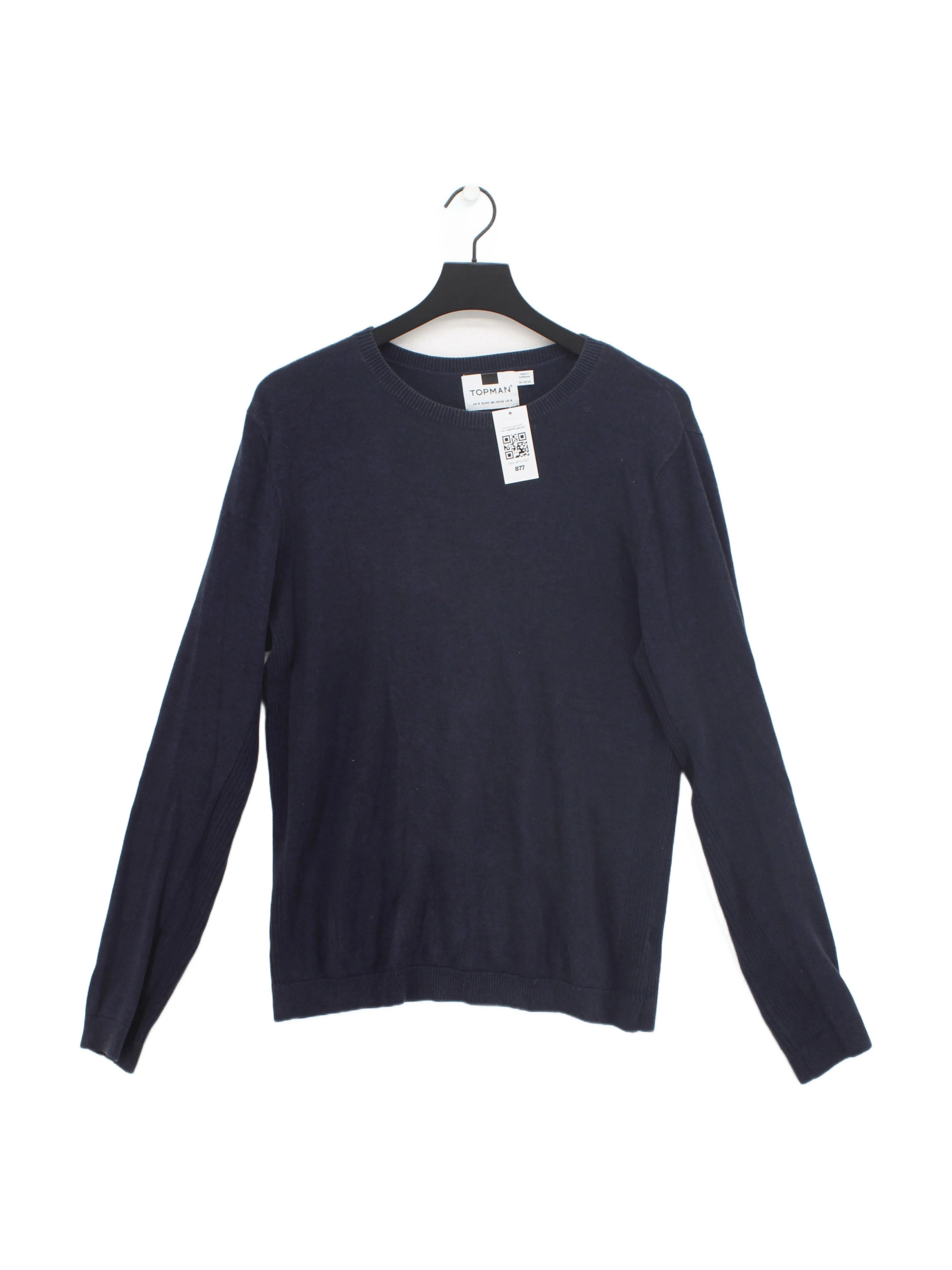 Topman Men's Jumper M Blue 100% Cotton Round Neck Pullover