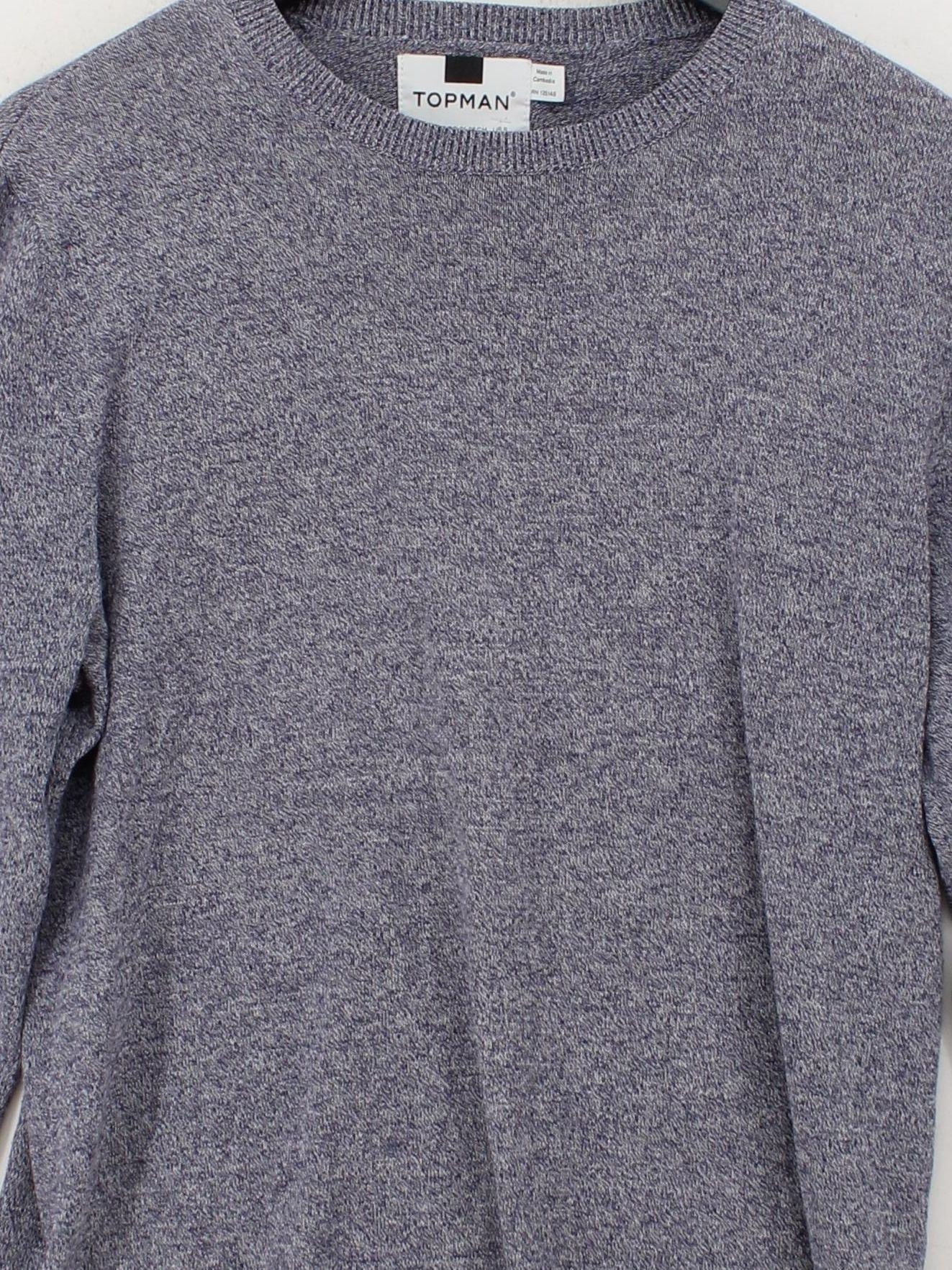 Topman Men's Jumper S Blue 100% Cotton Crew Neck Pullover - Image 3