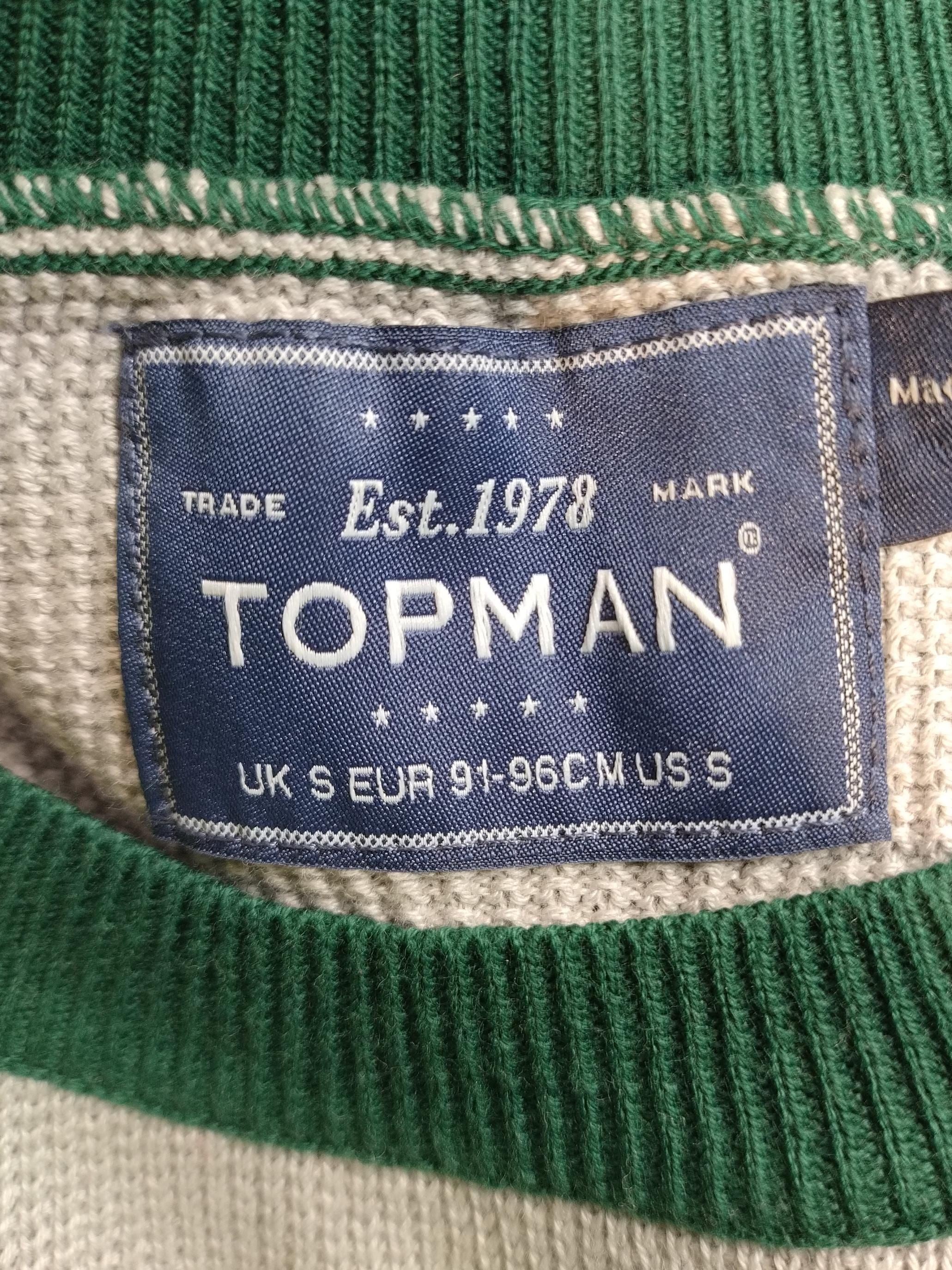 Topman Men's Jumper S Green 100% Cotton Round Neck Pullover - Image 5