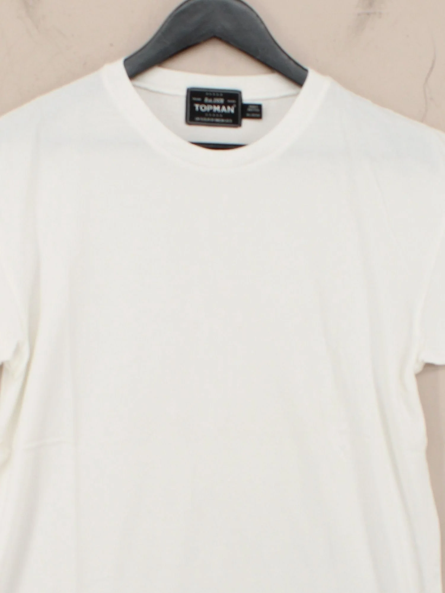 Topman Men's T-Shirt S White 100% Cotton Basic - Image 3