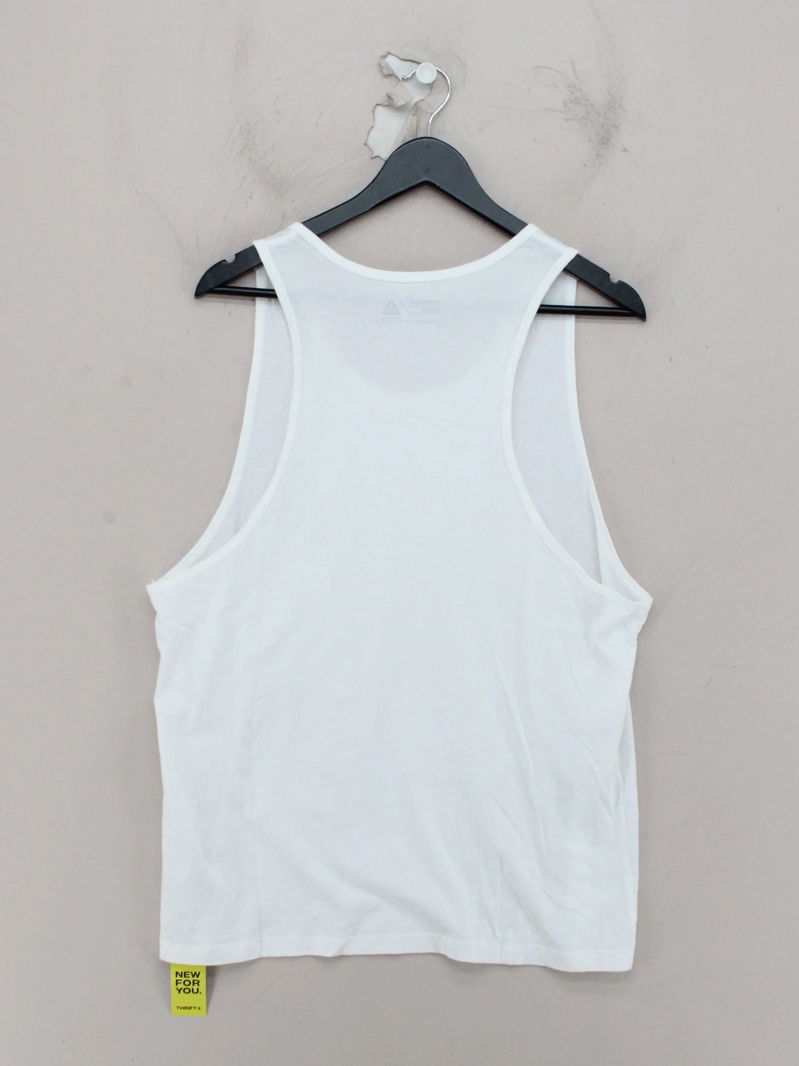 Topman Men's T-Shirt XL White 100% Cotton Sleeveless Round Neck Basic - Image 2