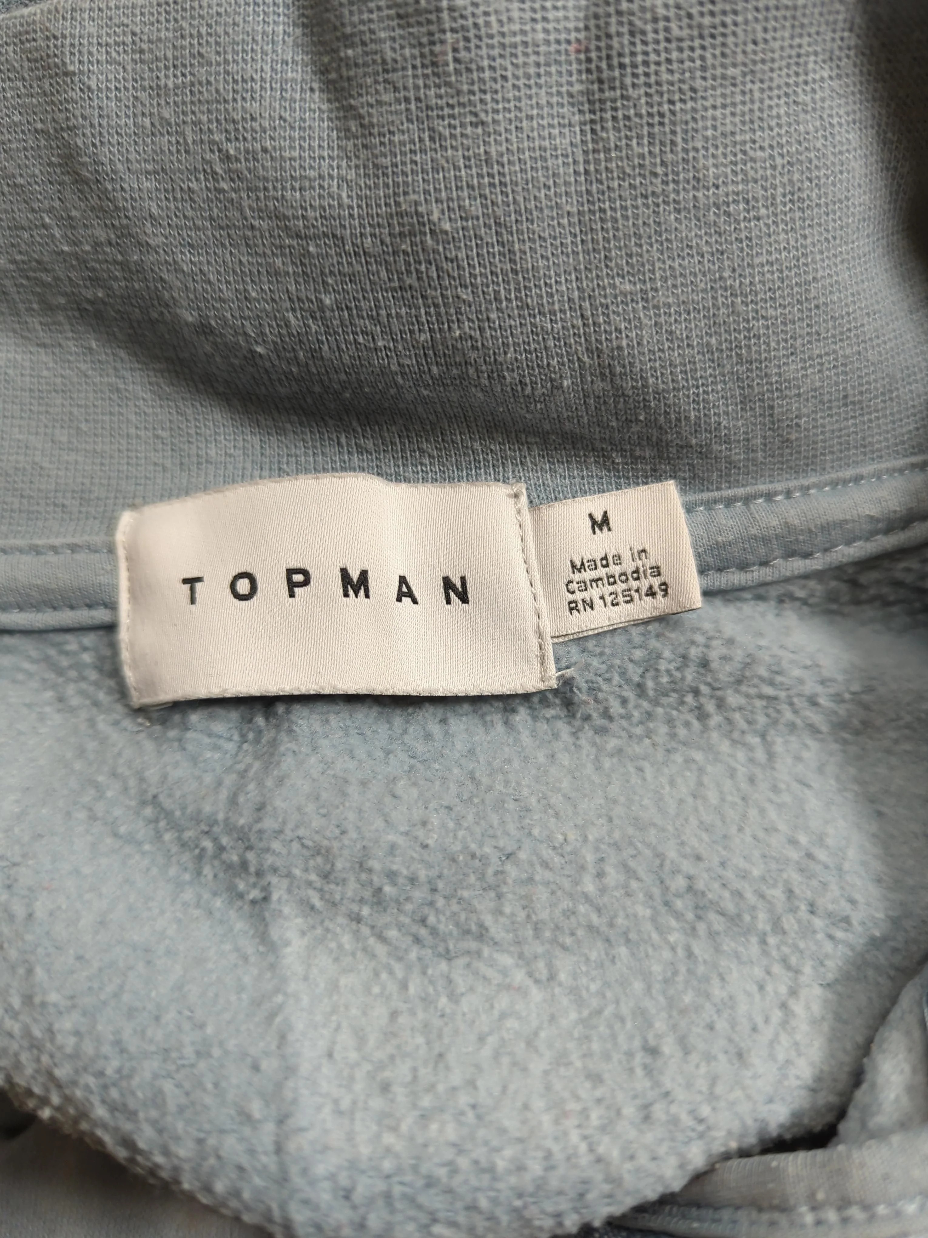Topman Women's Hoodie M Blue Cotton with Polyester Pullover - Image 5