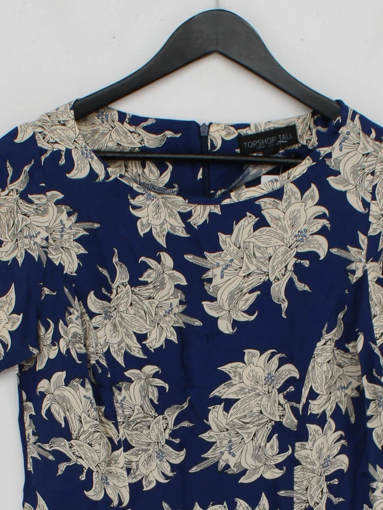 Topshop A-Line Midi Dress UK12 in Blue - Image 3