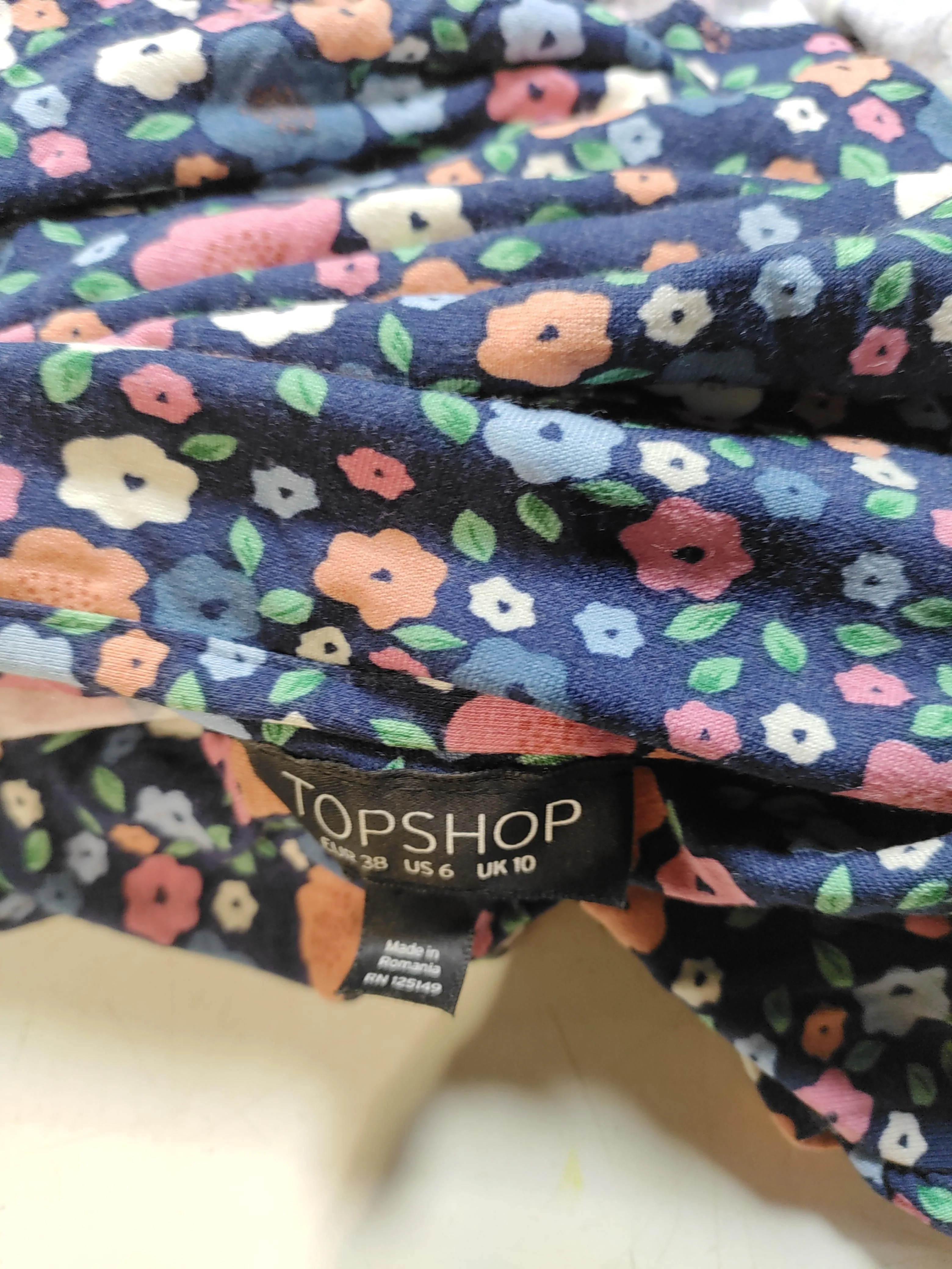 Topshop A-Line Mini Dress UK10 in Blue - Image 5