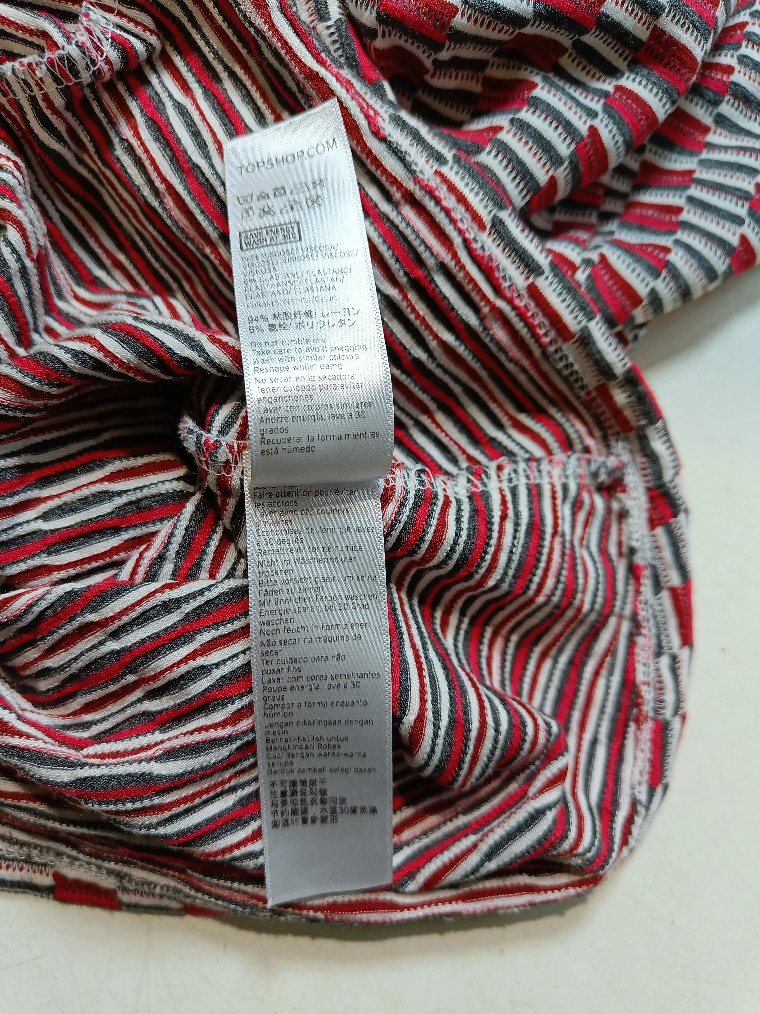 Topshop A-Line Mini Dress UK10 in Red - Image 6