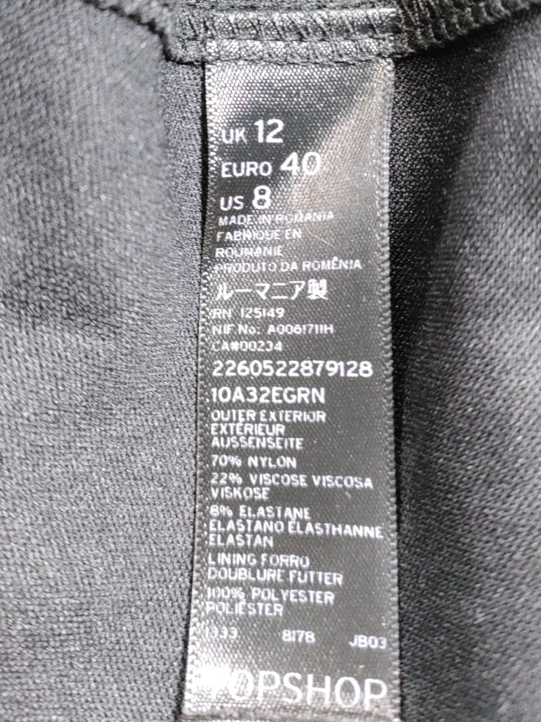 Topshop A-Line Mini Dress UK8 in Black - Image 6