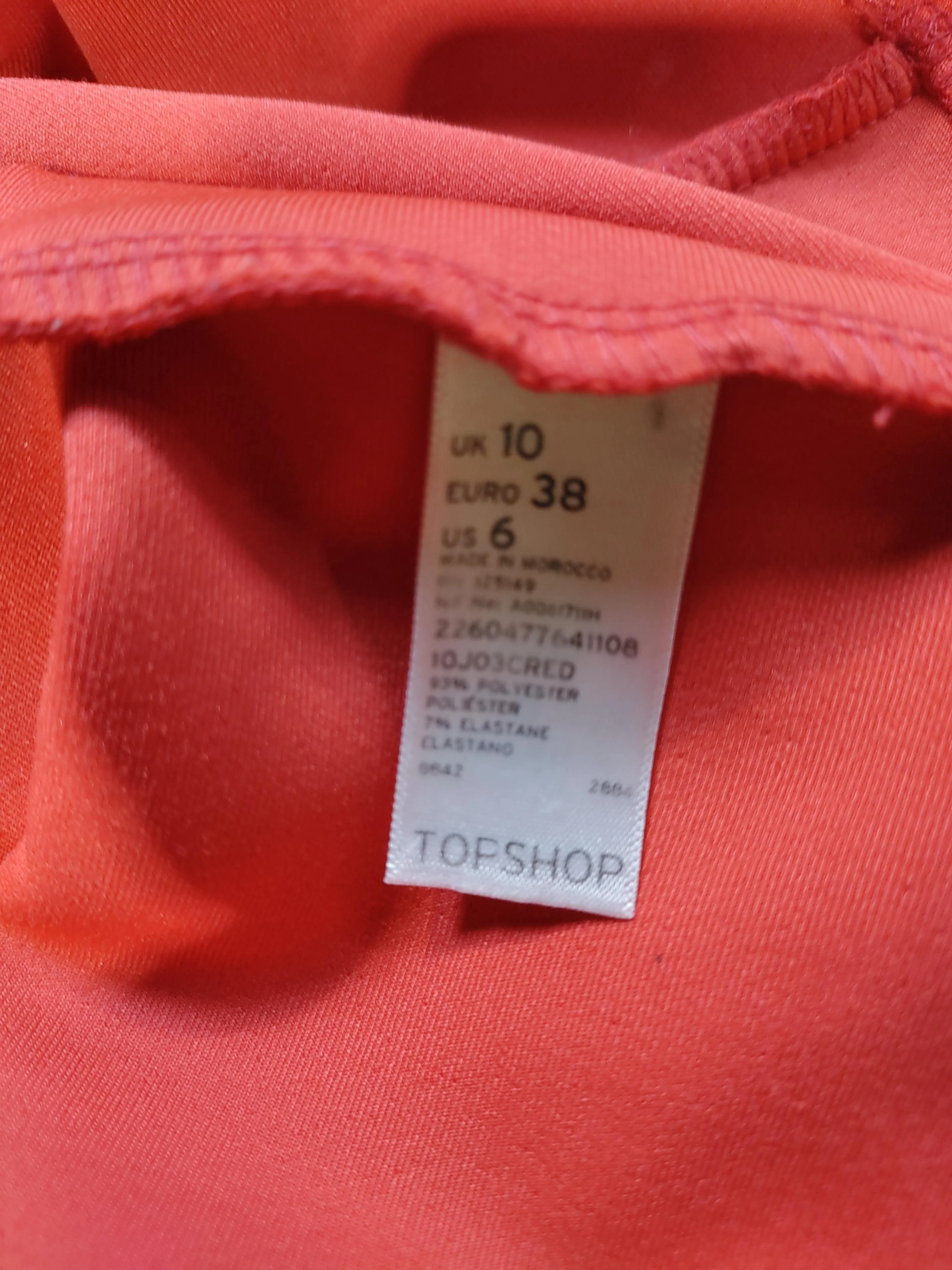 Topshop Bodycon Mini Dress UK10 in Red - Image 6