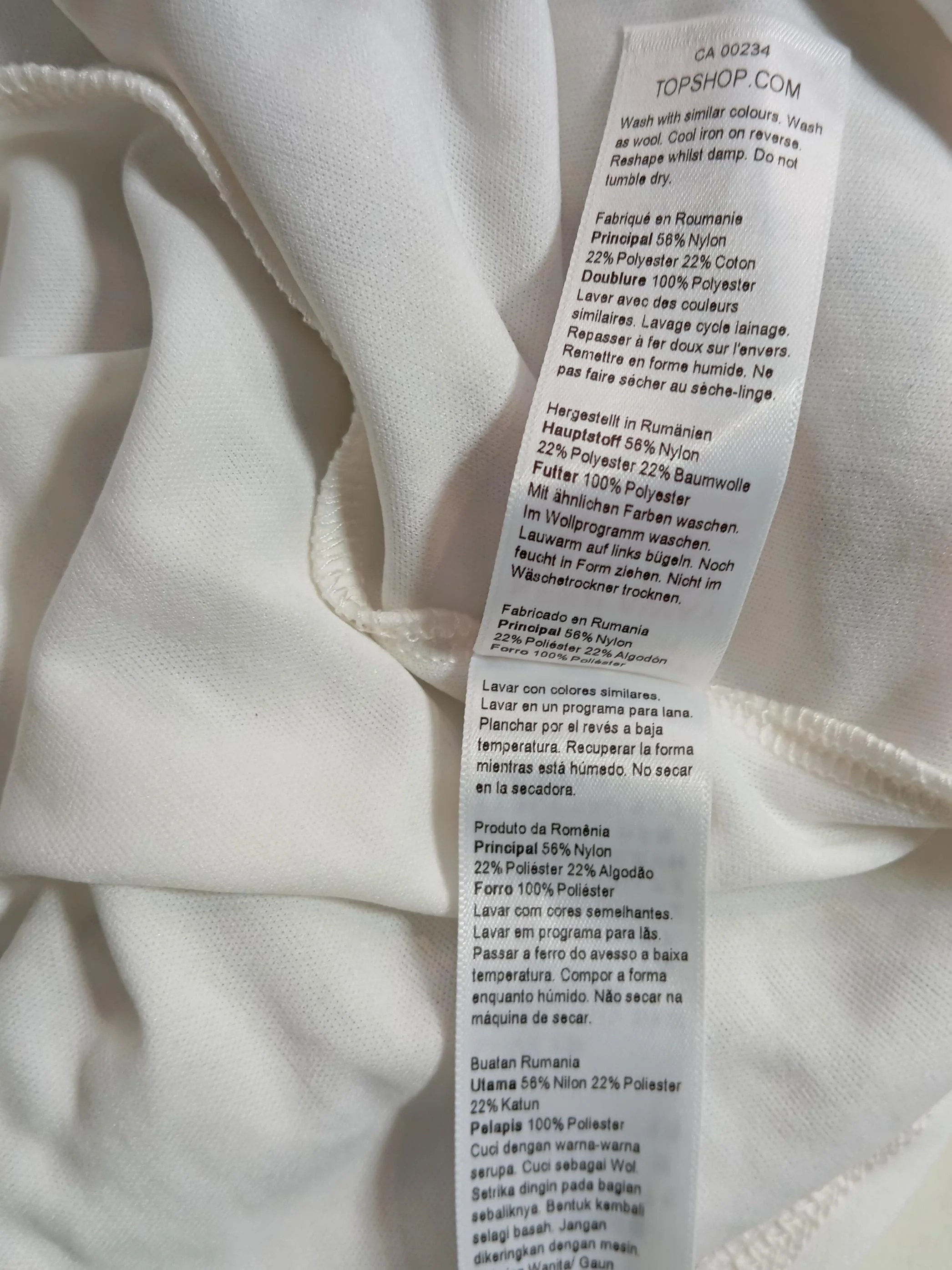 Topshop Bodycon Mini Dress UK10 in White - Image 6
