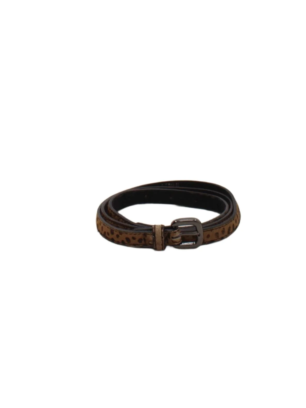 Topshop Men's Belt L Brown Animal Print 100% Animal Fur Dress Belt