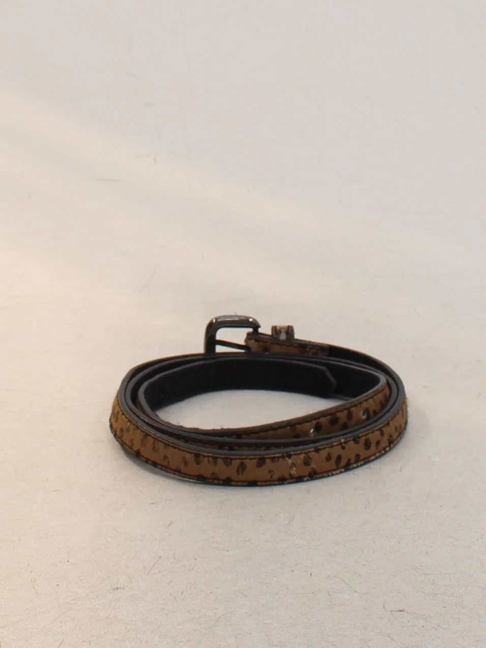 Topshop Men's Belt L Brown Animal Print 100% Animal Fur Dress Belt - Image 2