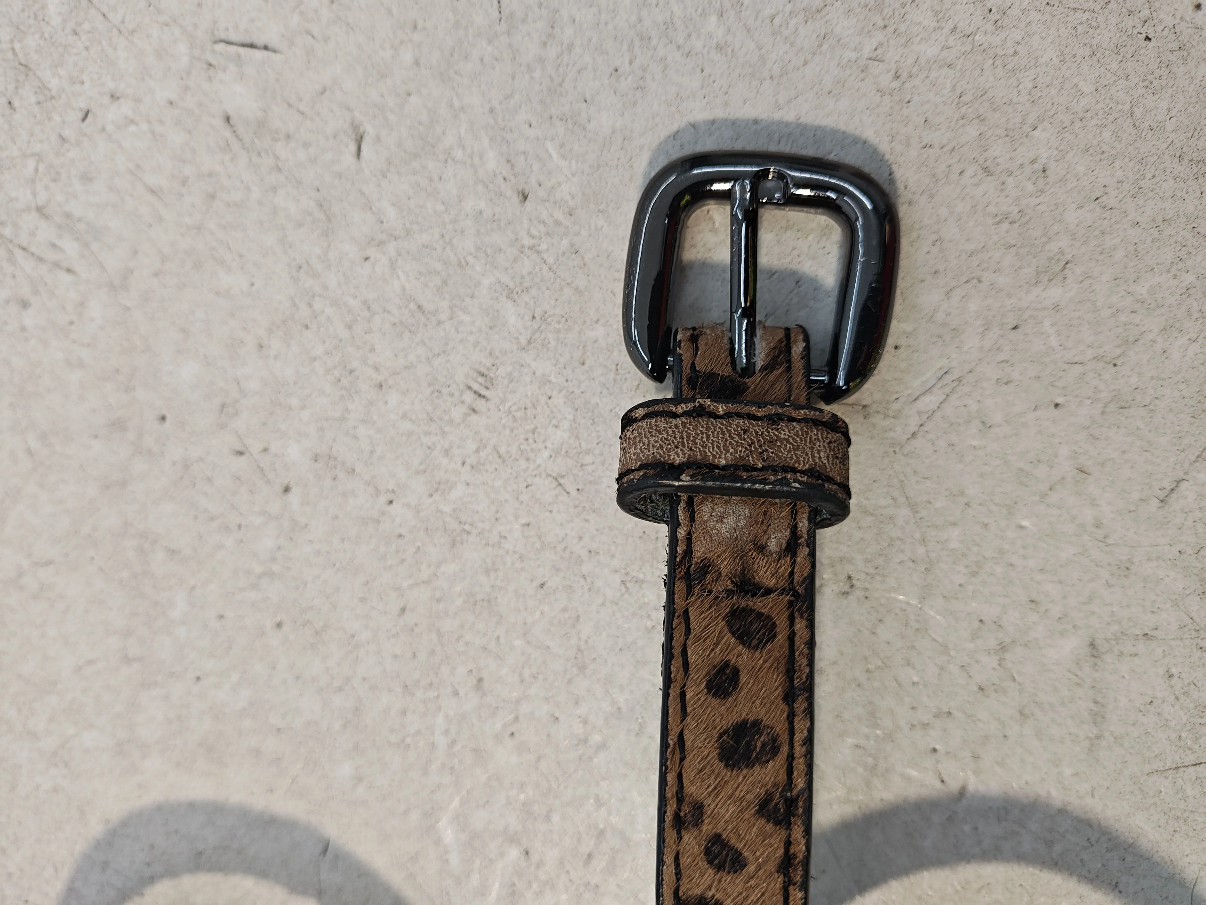 Topshop Men's Belt L Brown Animal Print 100% Animal Fur Dress Belt - Image 6