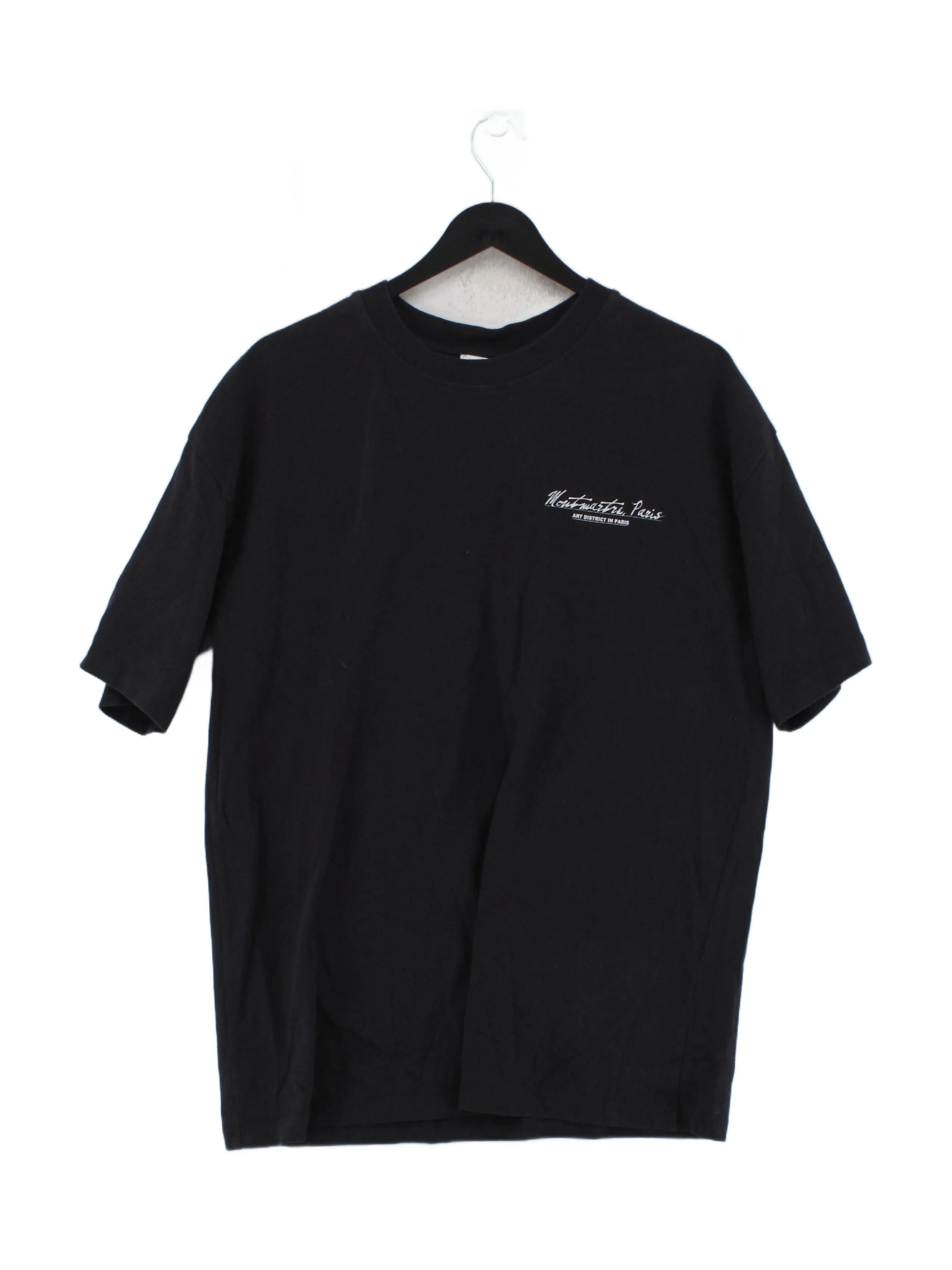 Topshop Men's T-Shirt S Black Graphic 100% Cotton Basic