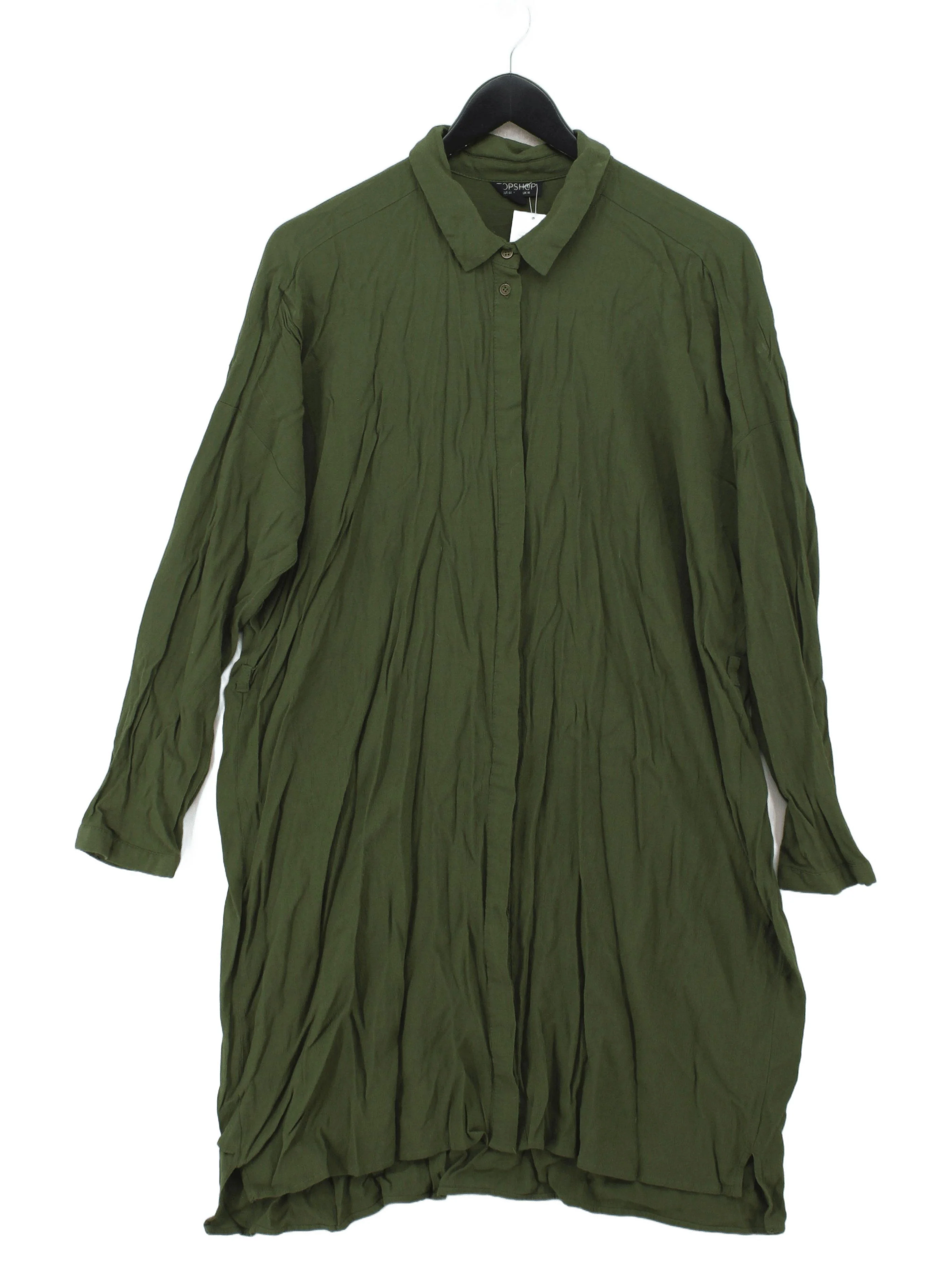 Topshop Shirt Midi Dress UK16 in Green