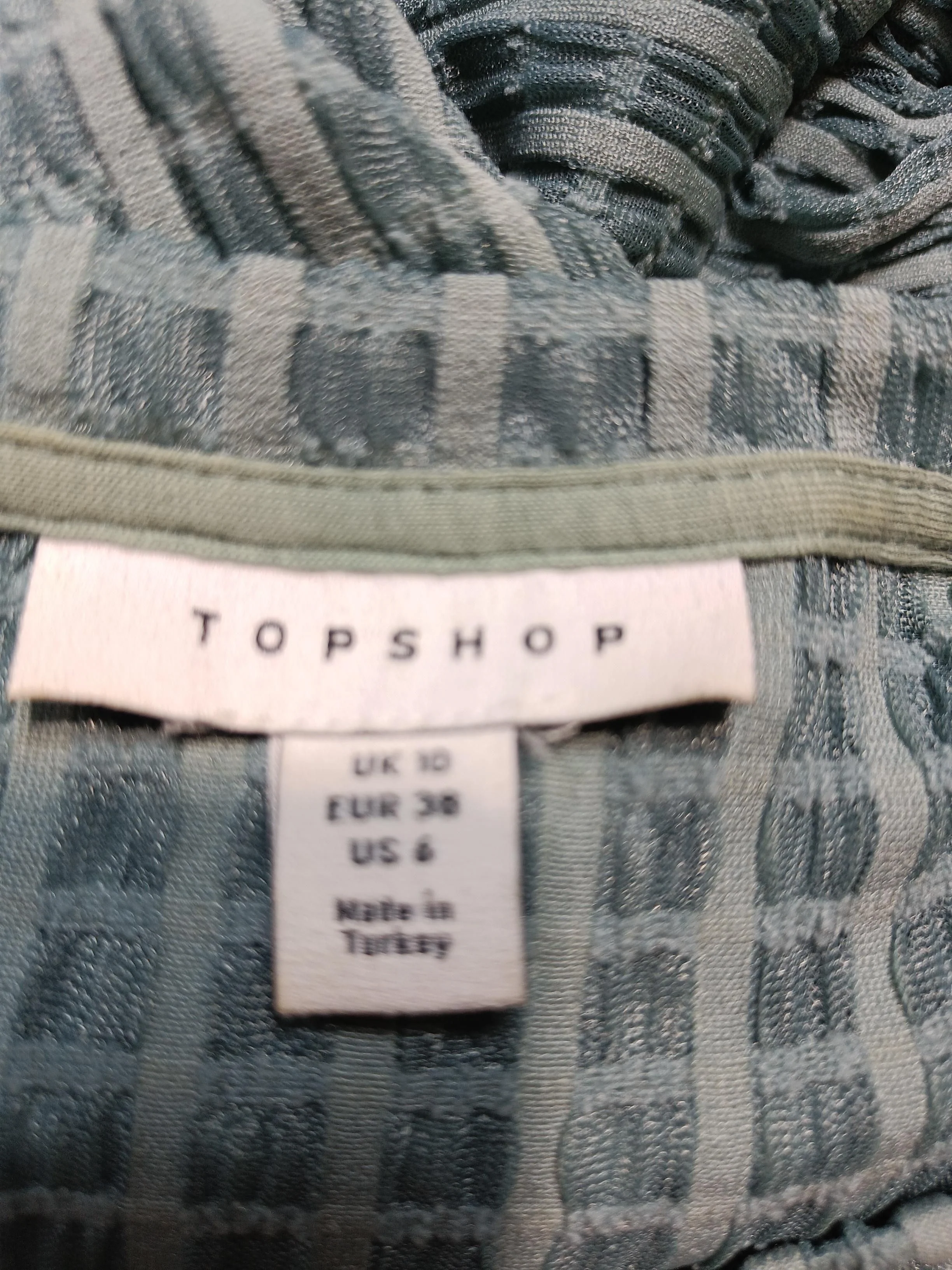 Topshop T-Shirt Mini Dress UK10 in Green - Image 5
