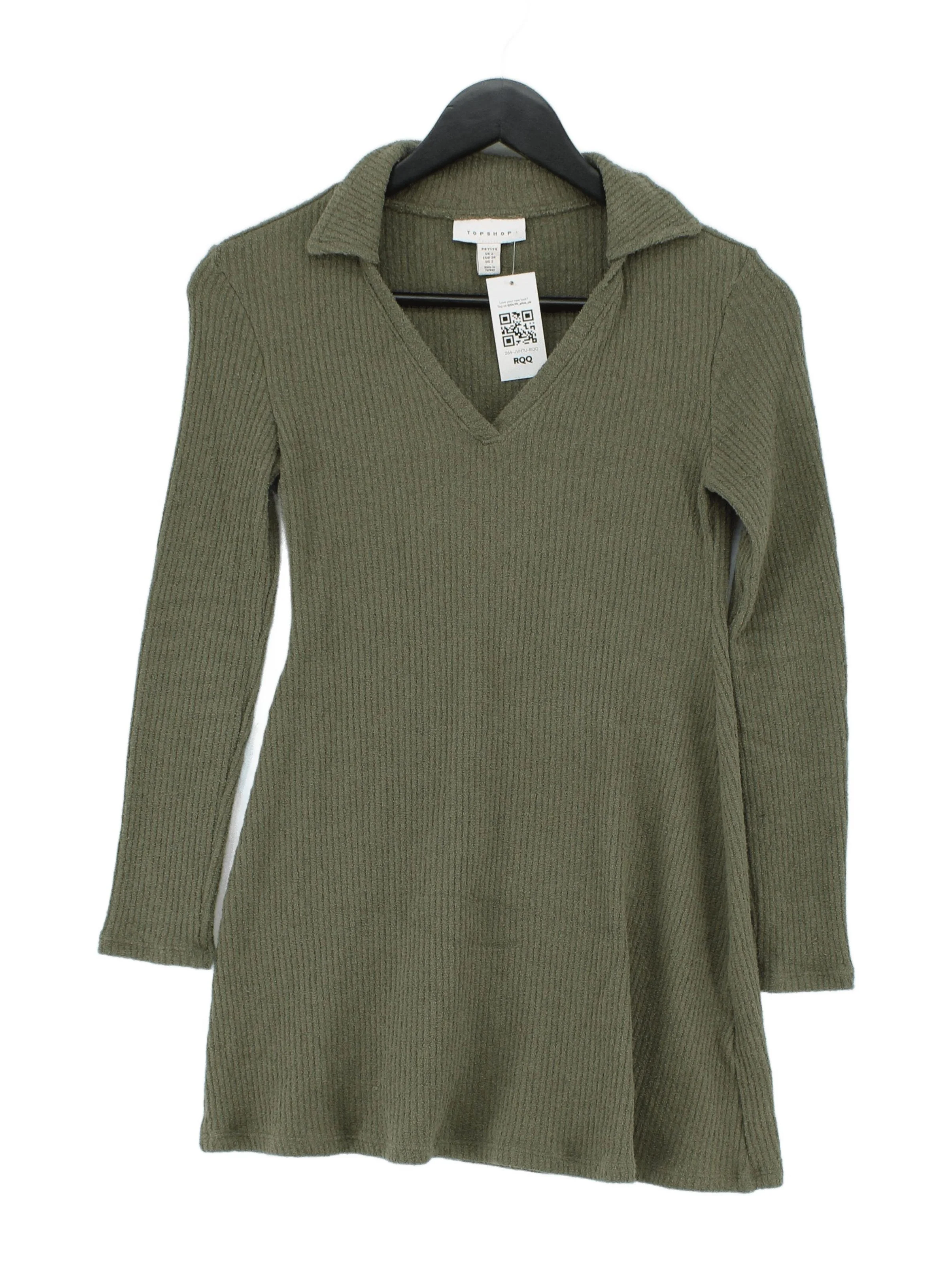 Topshop T-Shirt Mini Dress UK6 in Green