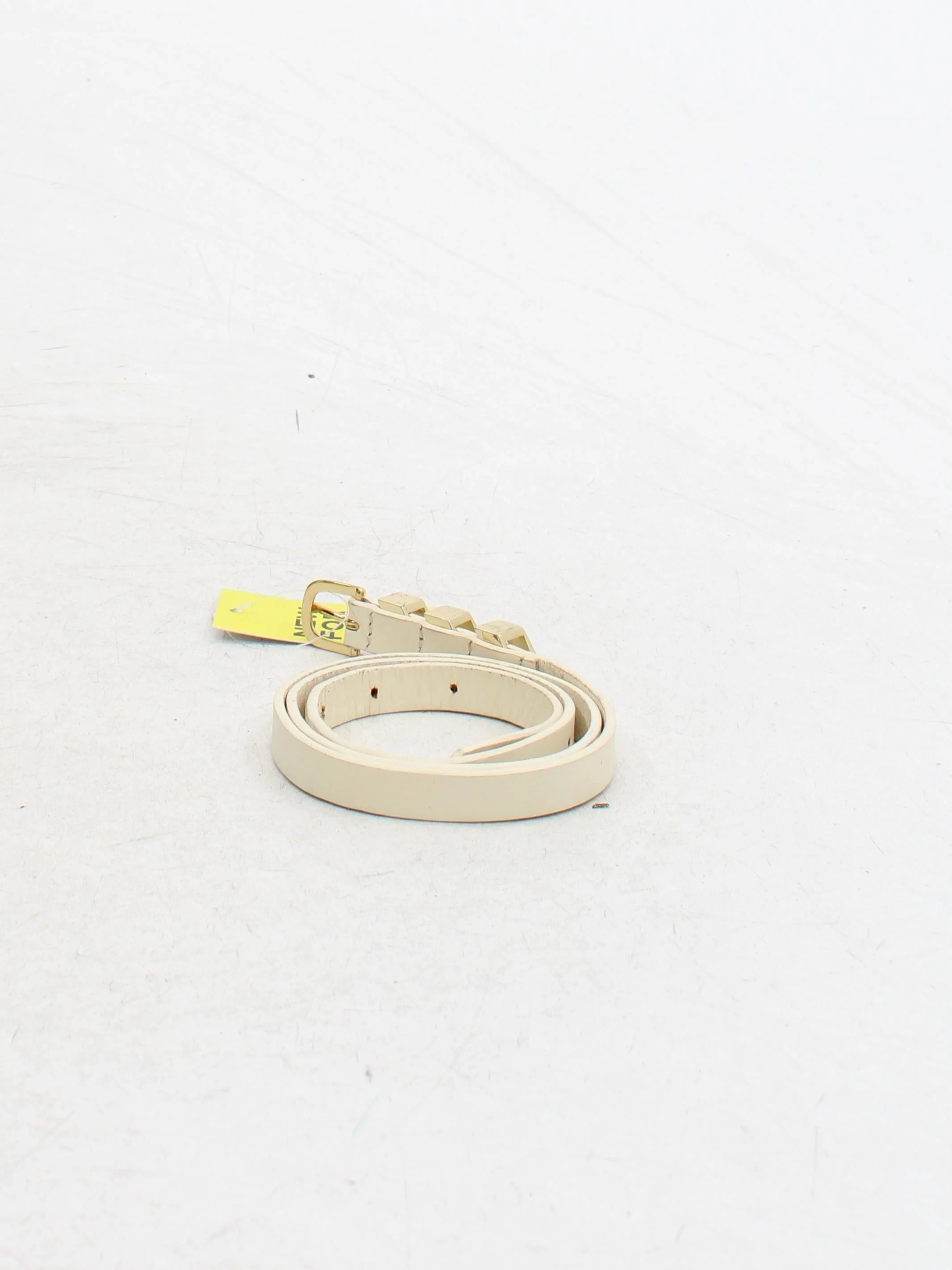 Topshop Women's Belt S Cream 100% Faux Leather Basic Belt - Image 2